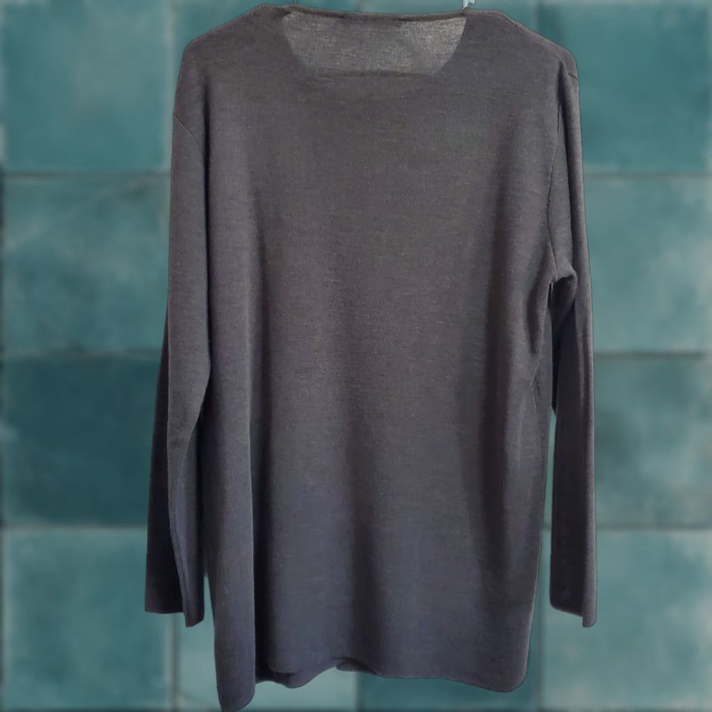 Vintage Glenfield Italian Knitwear Sweater Women M/L Gray Merino Wool Blend Draped Front Pullover Top Size M / US 6-8 / IT 42-44 - 1 Thumbnail