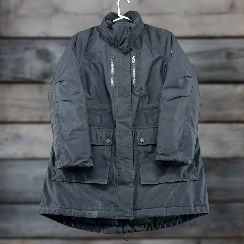 Lands' End Lands' End Jacket Womens M Black Parka Quilted Lined Full Zip Polyester Long Jacket Size M / US 6-8 / IT 42-44 - 1 Thumbnail