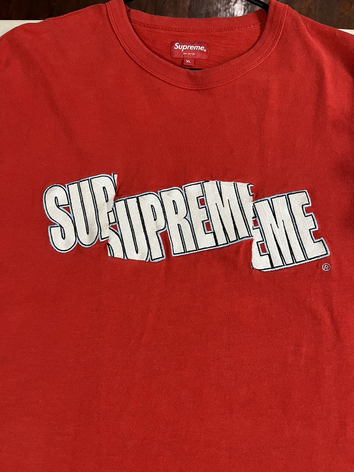 Supreme Supreme Cut Logo Tee Size US XL / EU 56 / 4 - 2 Thumbnail