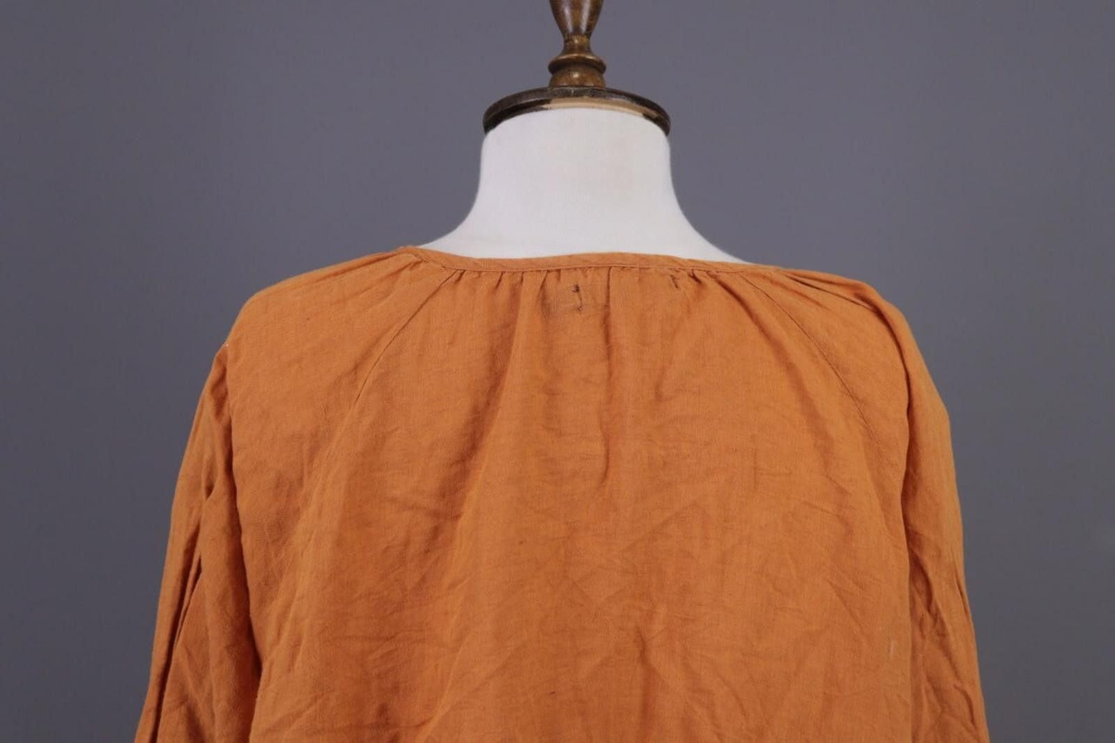 Designer Gudrun Sjoden Orange Linen Relaxed Blouse Shirt Size L Size L / US 10 / IT 46 - 11 Thumbnail