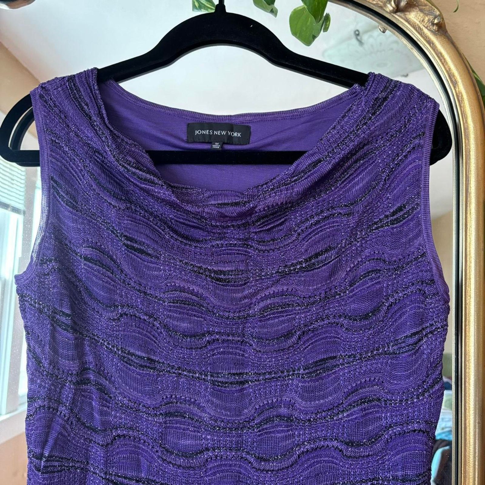 Jones New York Vintage Jones New York Y2K Purple Sparkly Tank Medium Size M / US 6-8 / IT 42-44 - 4 Thumbnail