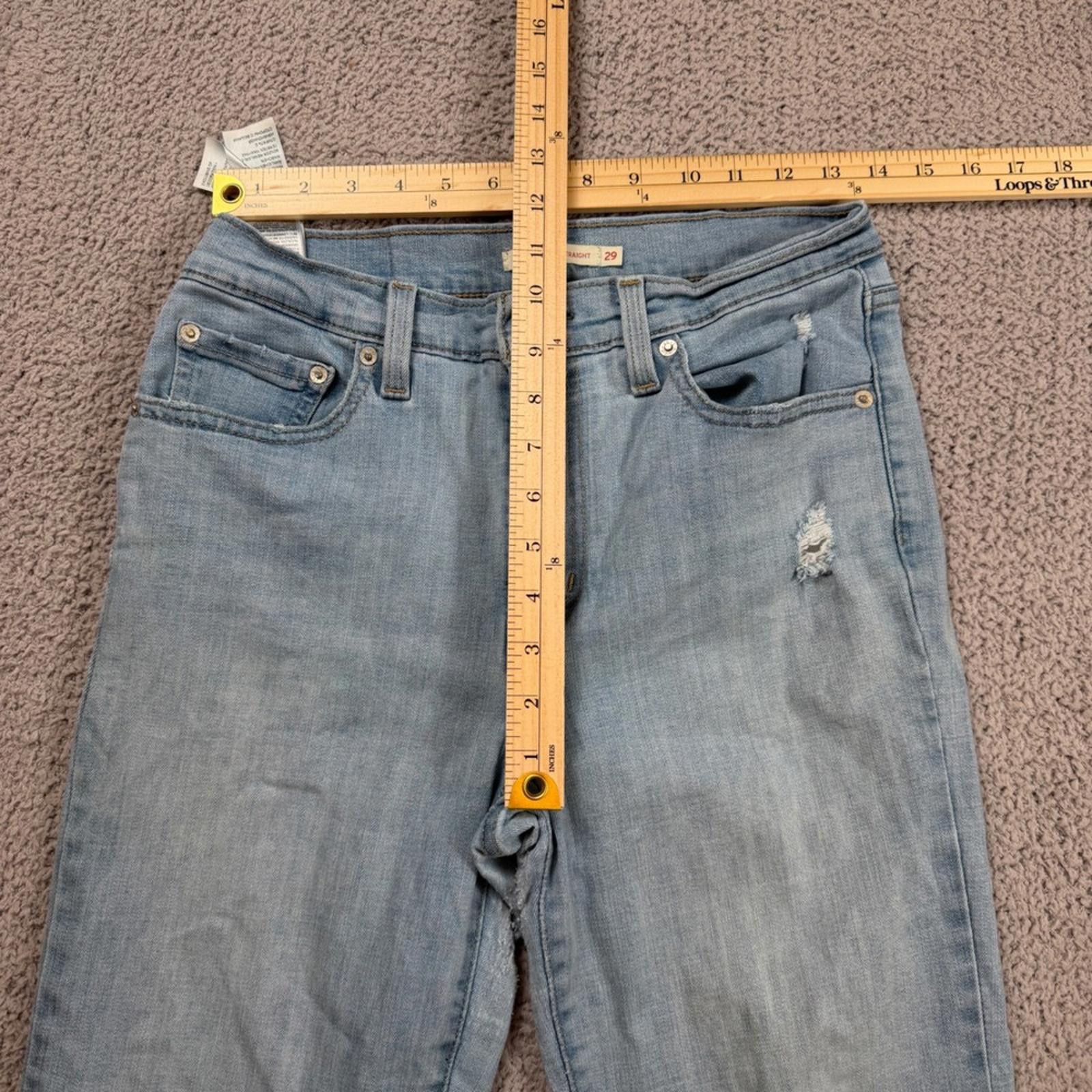 Levi's Levis 724 High Rise Straight Jeans 29x32 Light Wash Size 29" - 3 Thumbnail