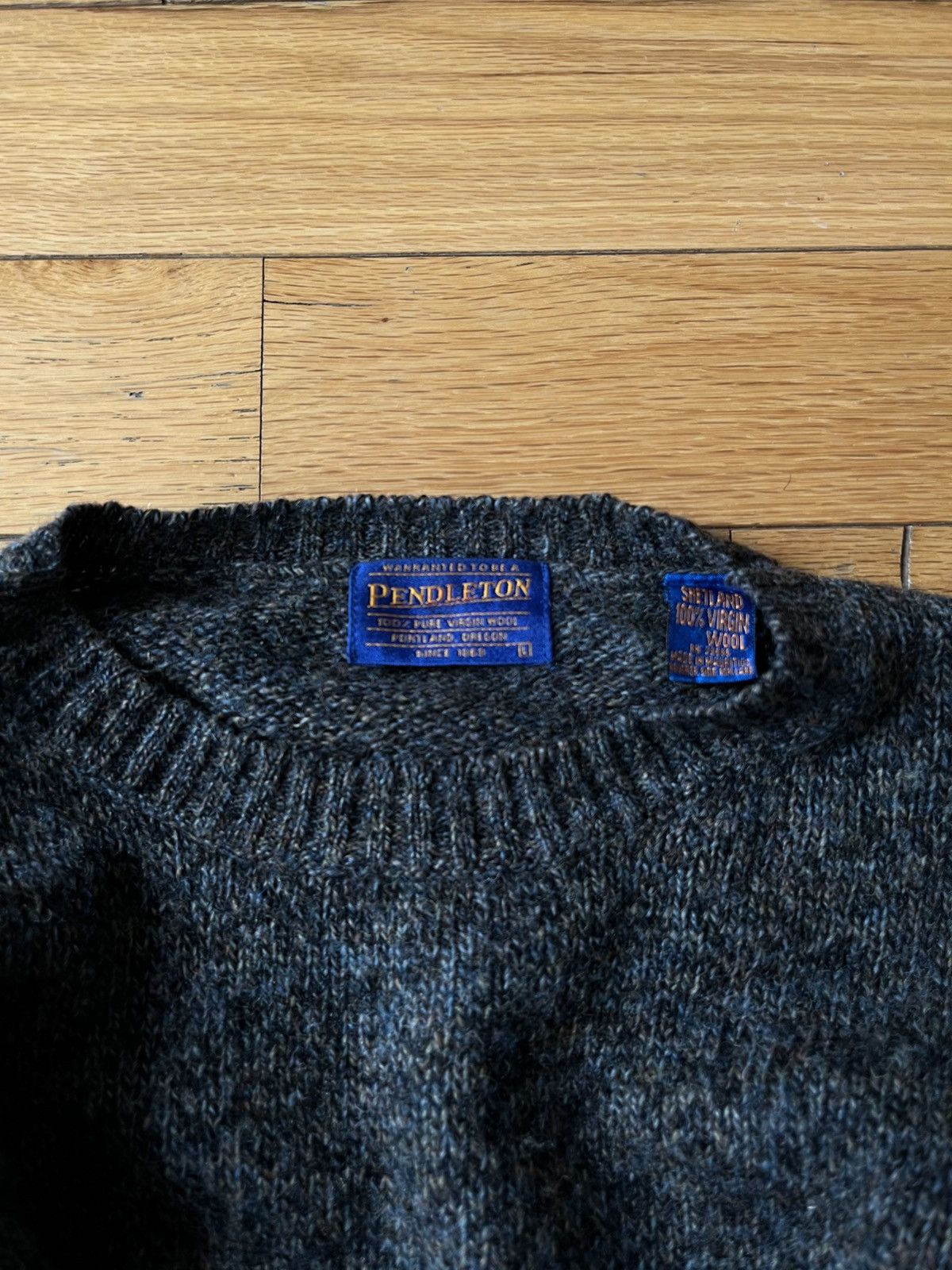 Pendleton Shetland Virgin Wool Crewneck Sweater Size US L / EU 52-54 / 3 - 2 Thumbnail