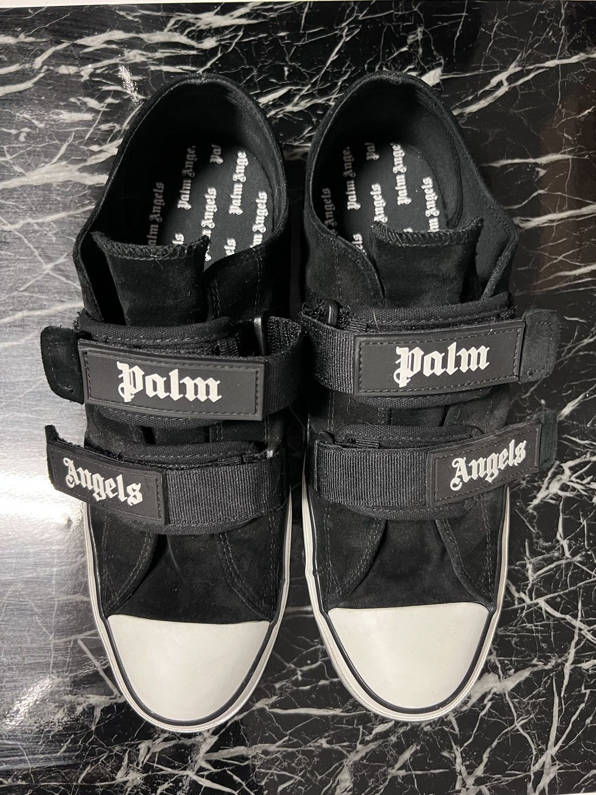 image of Palm Angels Vulcanized Velcro Shoes in Black, Men's (Size 11)