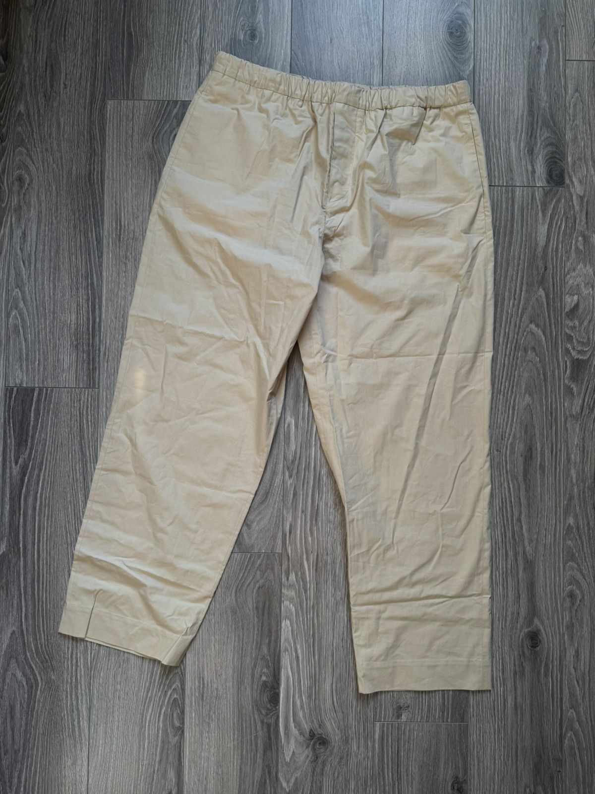 Other ED Unlined Cotton Drawstring Trousers Beige Size US 34 / EU 50 - 4 Thumbnail