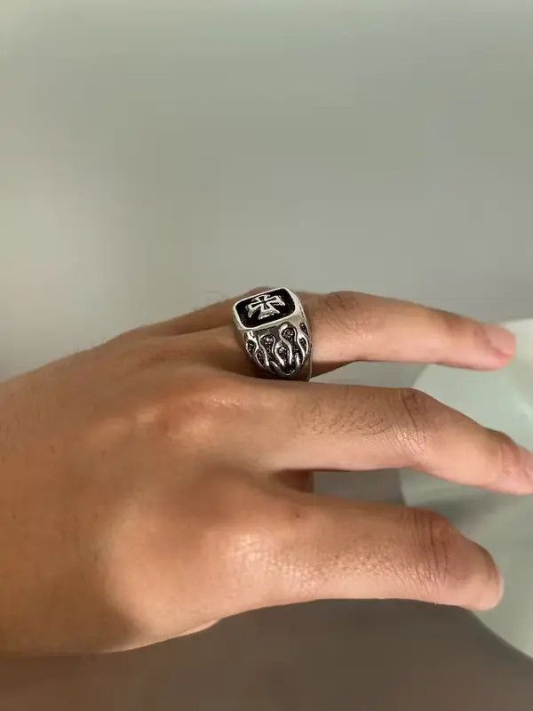 Japanese Brand Silver Fire Cross Ring Size ONE SIZE - 2 Thumbnail