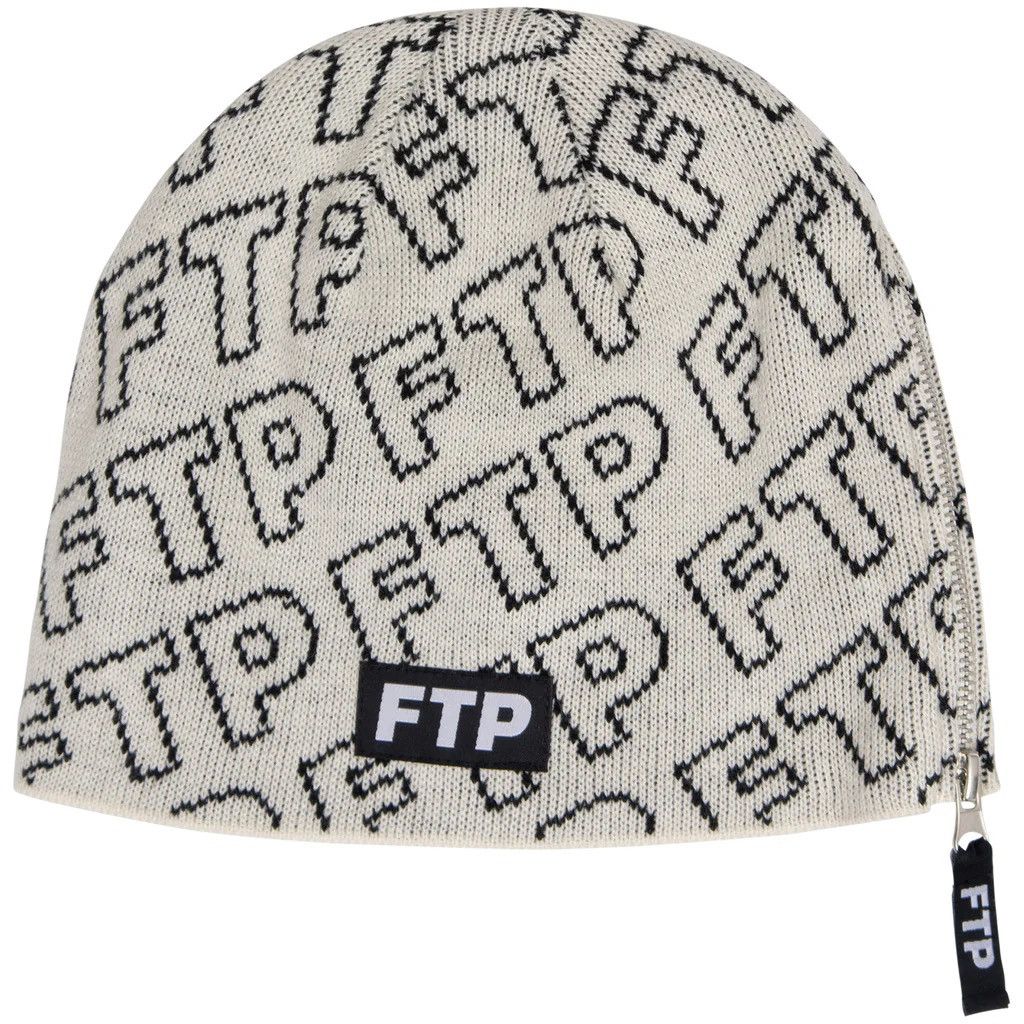 Fuck The Population FTP Zipper Beanie Cream NEW Size ONE SIZE - 5 Thumbnail