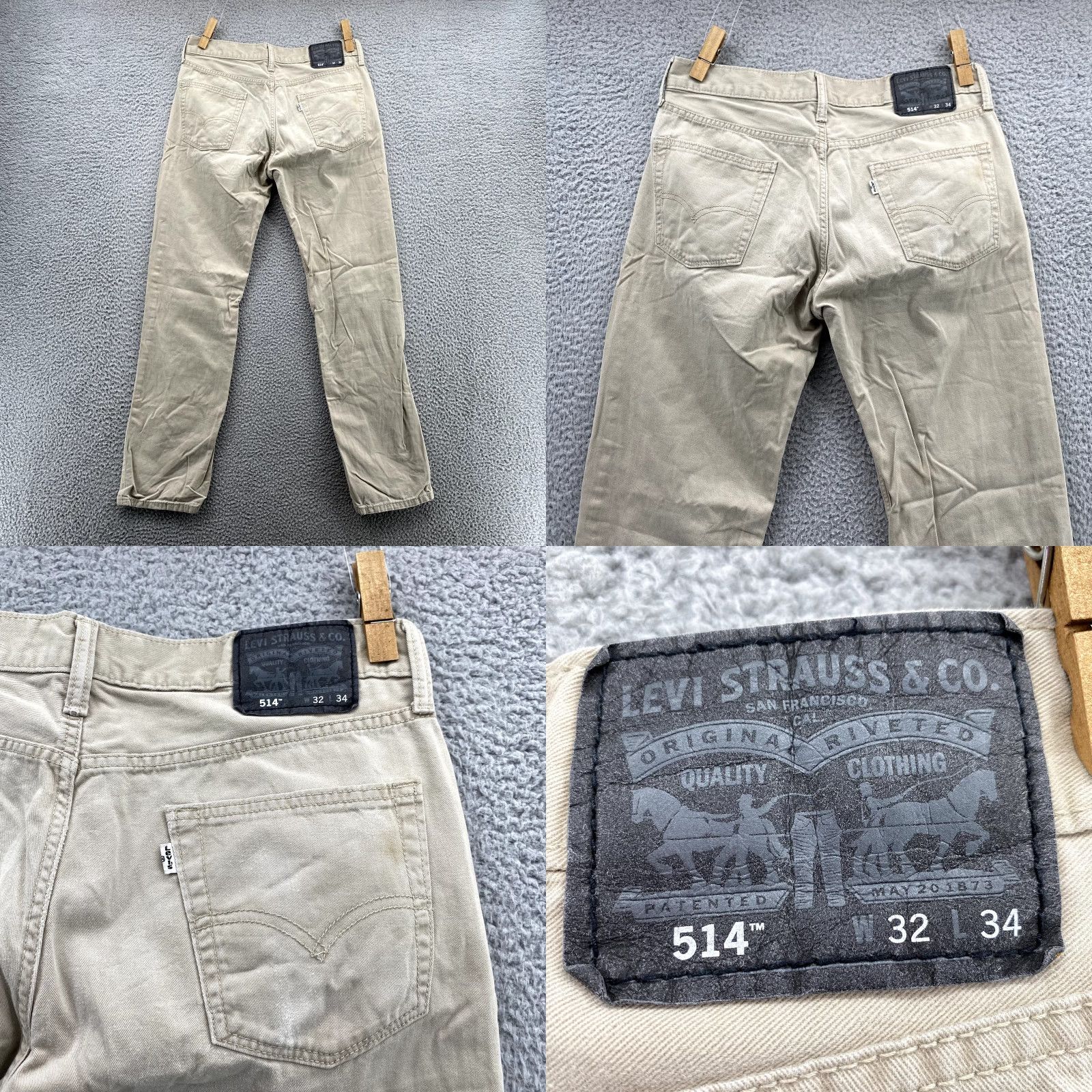 Levi's Levi's 514 Jeans Men 32X32 Beige Khaki Straight 90s Classic Academia Streetwear Denim Pants Size US 32 / EU 48 - 9 Thumbnail