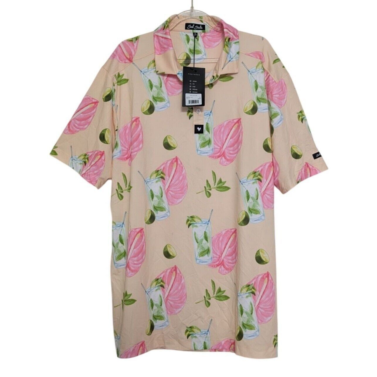 Bad Birdie NEW Bad Birdie Mojito Golf Polo Shirt Mens Size XL Pink Size XL / US 12-14 / IT 48-50 - 1 Thumbnail