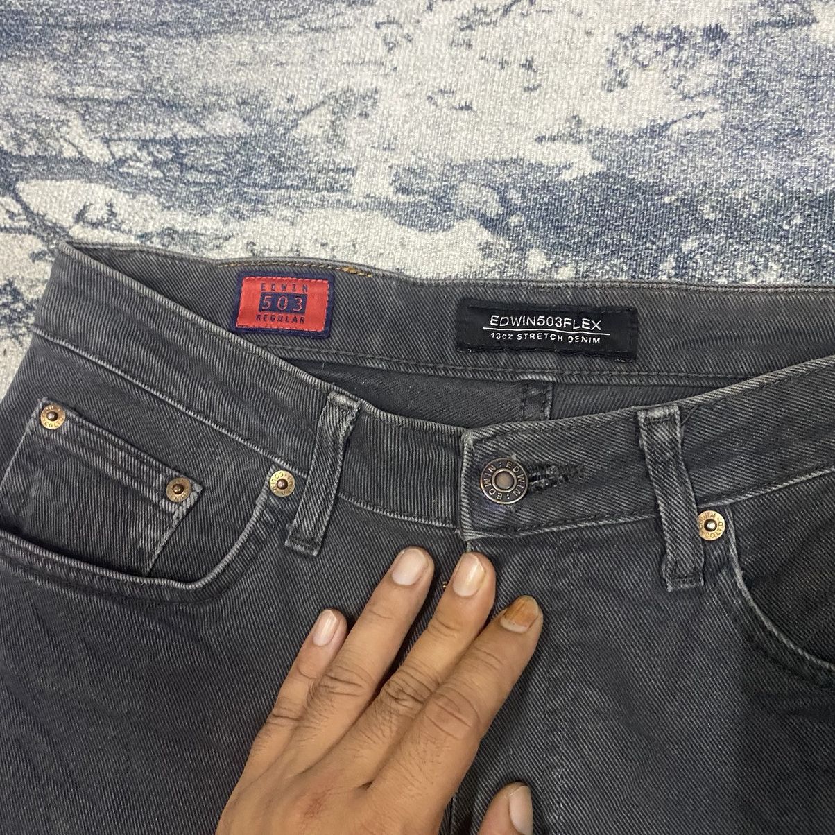 Vintage Vintage Japanese Edwin 503 13oz Faded Black Flex Denim Jeans Size US 29 - 6 Thumbnail