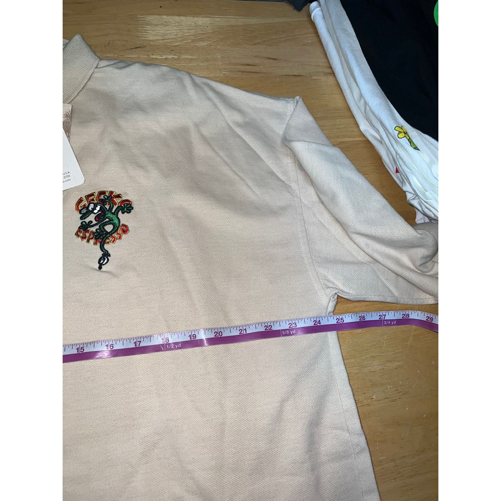 Vintage Vintage Crazy Shirts Polo Shirt Gecko Lizard Coffee Dyed Size US XL / EU 56 / 4 - 10 Thumbnail
