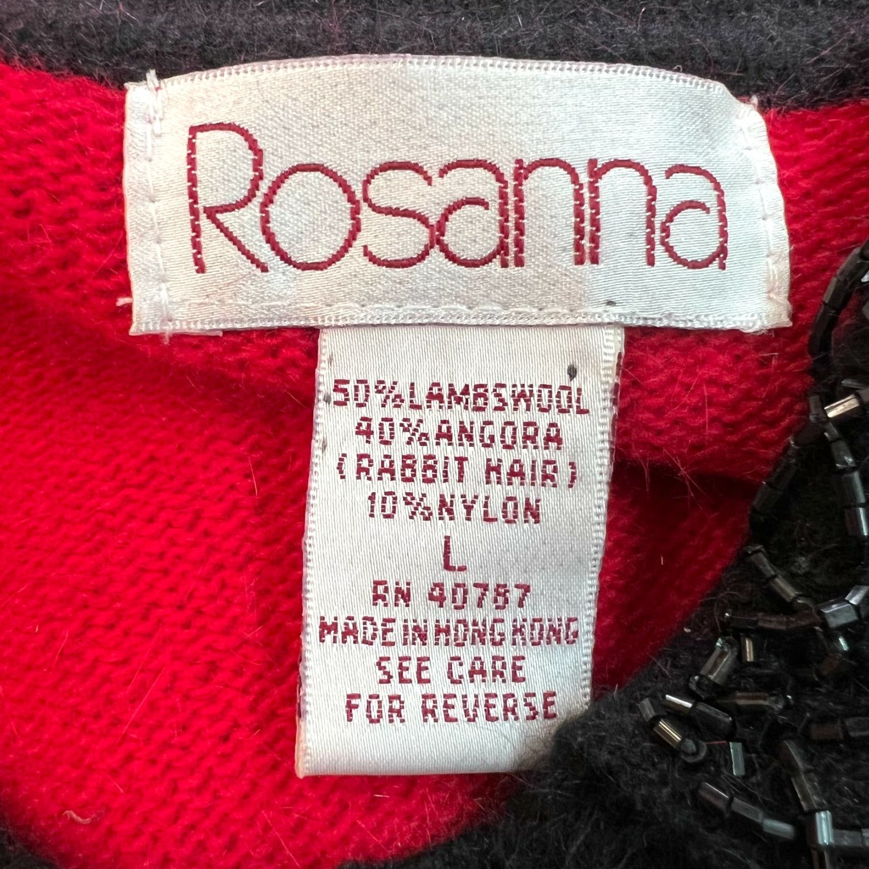 Vintage Rosanna Cardigan Sweater Womens Long Sleeves Button Front Beaded Red Size L Size L / US 10 / IT 46 - 6 Thumbnail