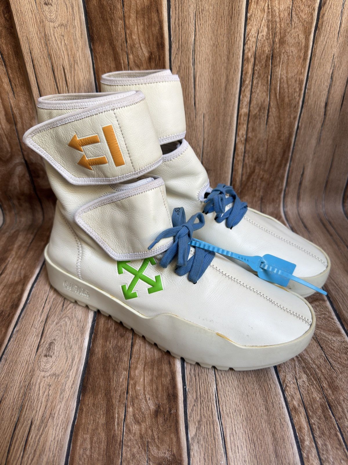 Off-White Polyurethane moto wrap sneakers Size US 11 / EU 44 - 2 Thumbnail