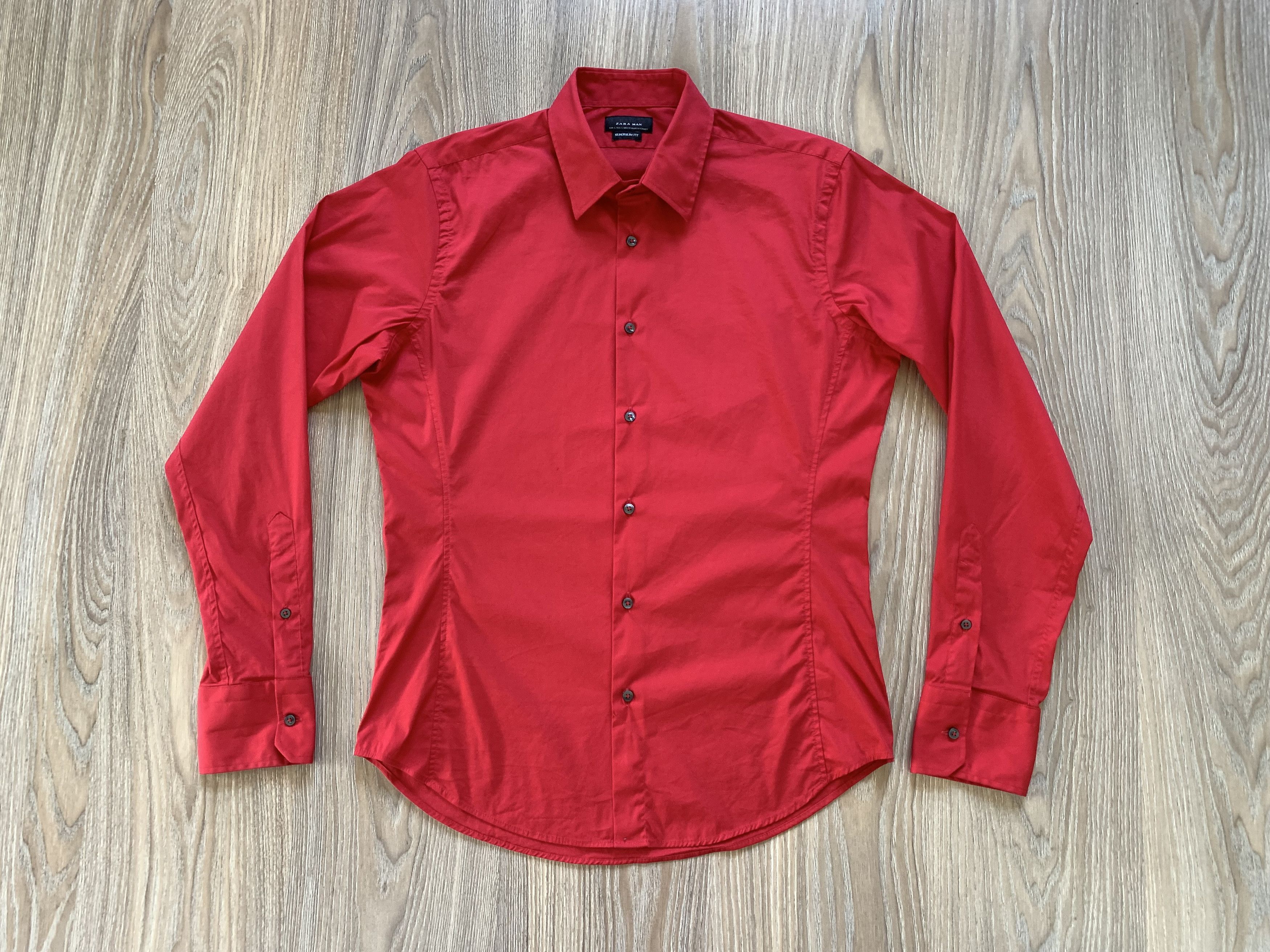 Zara Zara Man Basic Super Slim Fit Long Sleeve Shirt Size US M / EU 48-50 / 2 - 2 Thumbnail