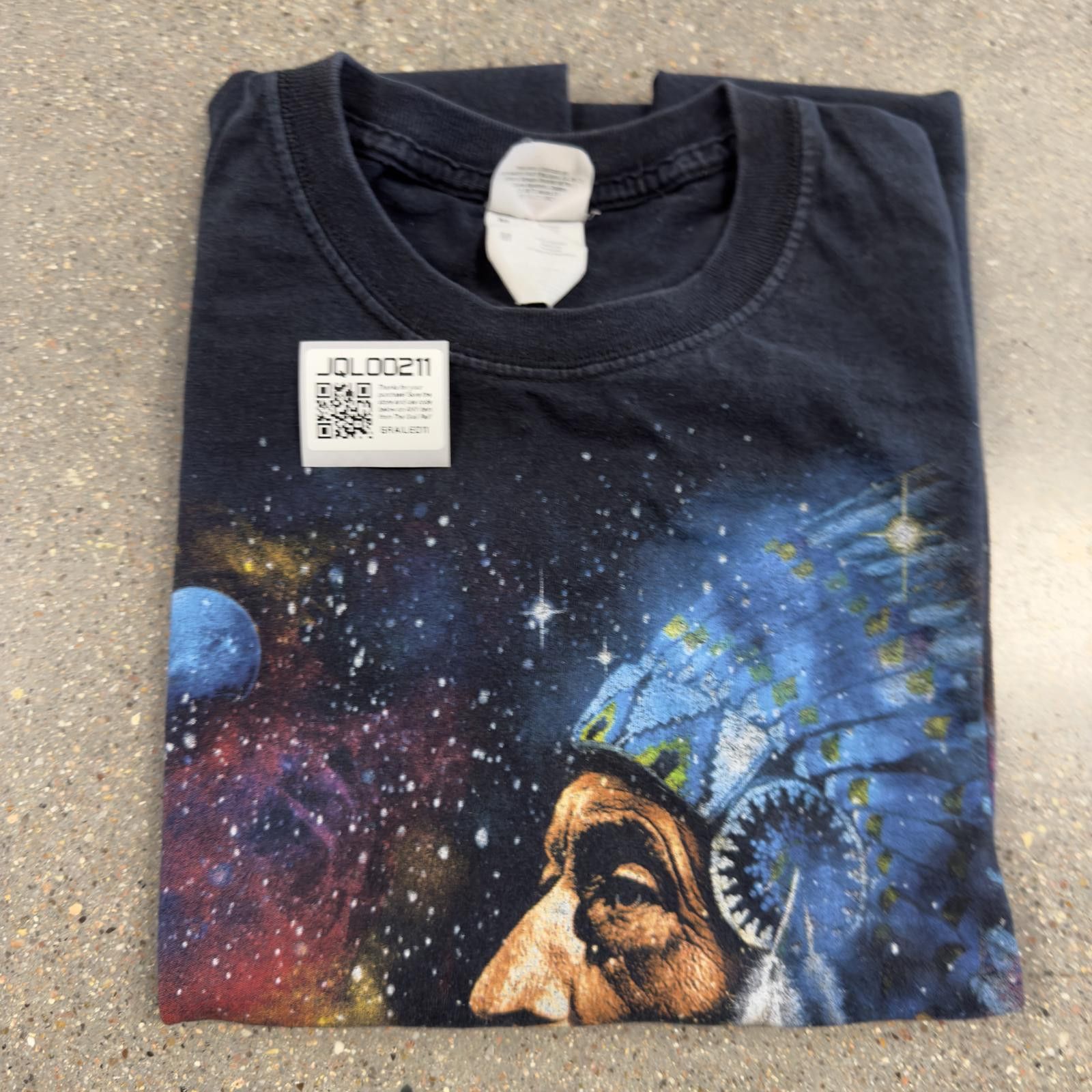 Fruit Of The Loom Vintage FOTL Trippy Cherokee Native American Space T-Shirt M Size US M / EU 48-50 / 2 - 9 Thumbnail