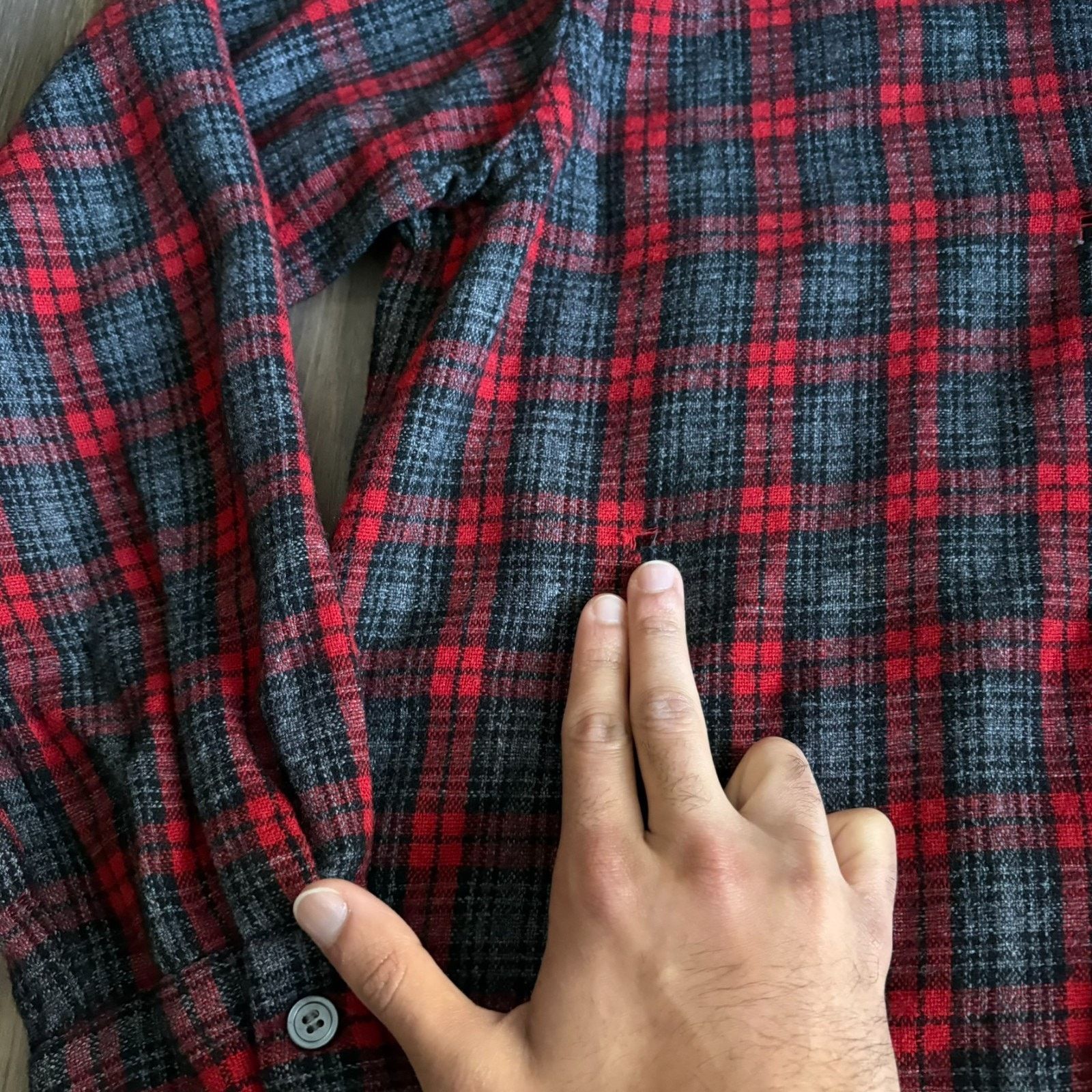 Vintage Vintage 1950s Loop Collar Flannel Wool Shirt Men's Size L Size US L / EU 52-54 / 3 - 9 Thumbnail
