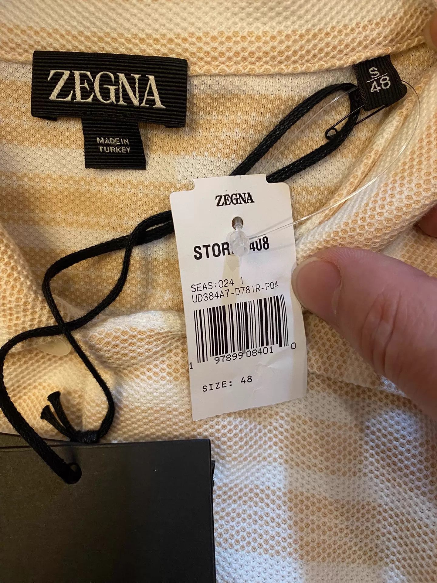 Ermenegildo Zegna ZEGNA New Logo Seagull Collar 1B SS Polo NWT Sz 48 Size US M / EU 48-50 / 2 - 5 Thumbnail