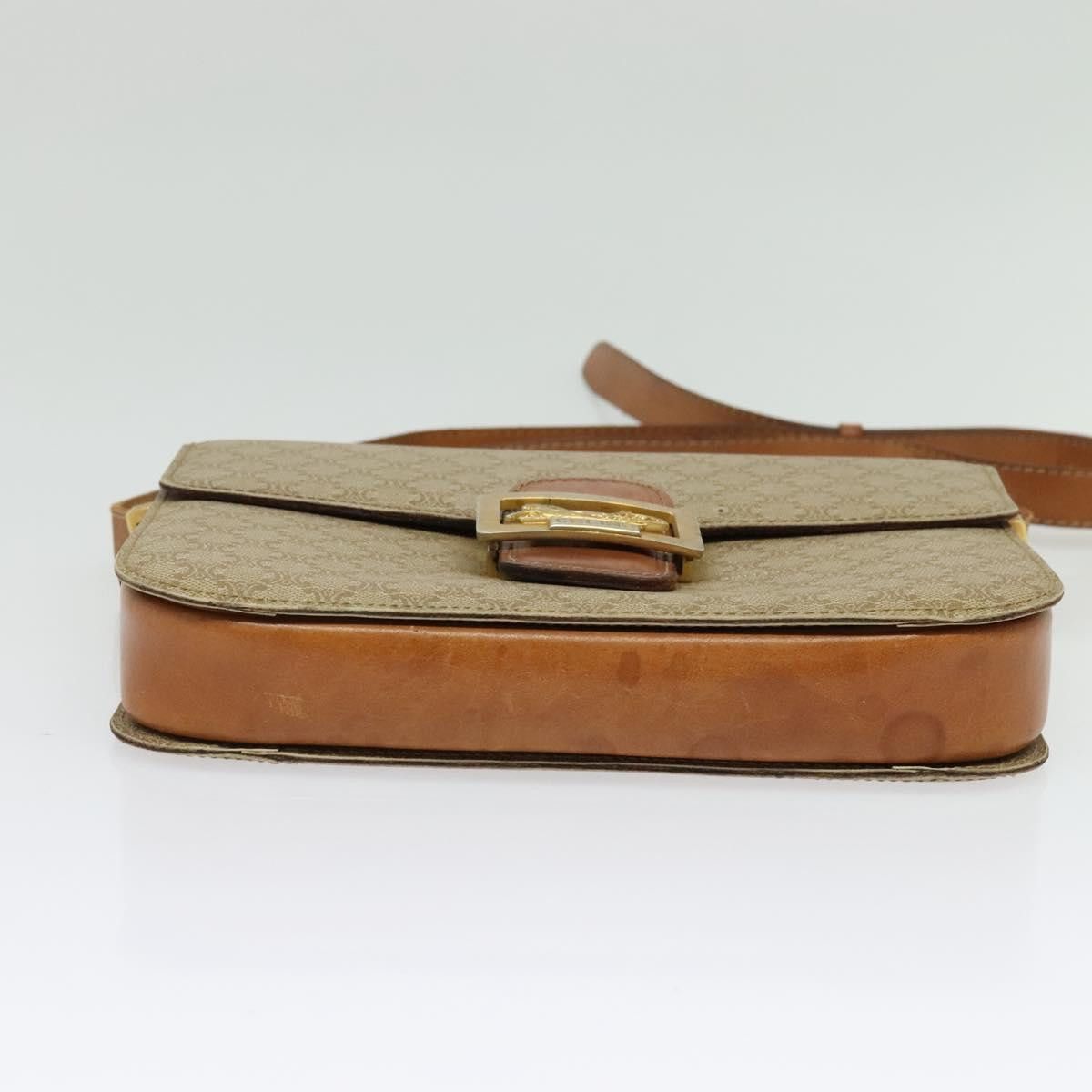 Celine CELINE Macadam Canvas Shoulder Bag Pvc Beige Gold Size ONE SIZE - 9 Thumbnail