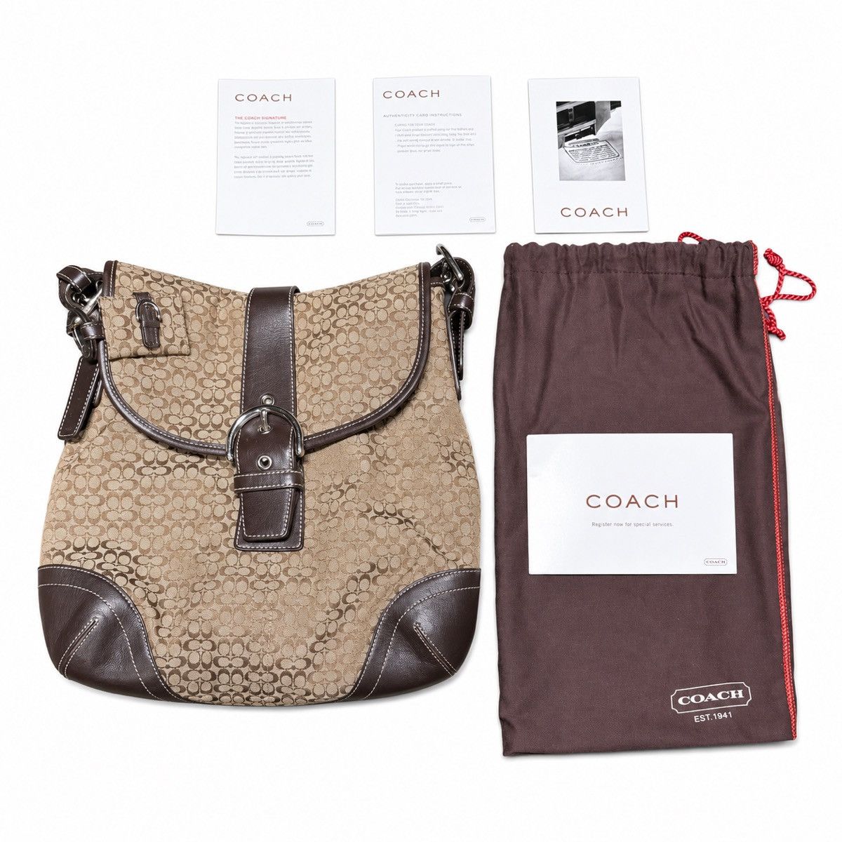 バッグ COACH signature y2k bag canvas leather Coach Vintage Y2K Coach 6371 Signature East West Demi Signature