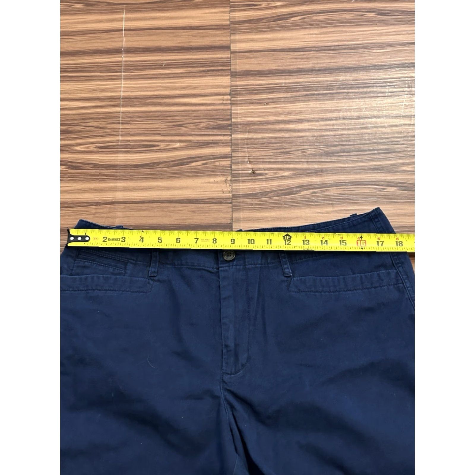Ralph Lauren Lauren Ralph Lauren Women's Chino Shorts Flat Front High-Rise 14 Blue Cotton Canvas Button Zipper Pockets Casual Womens Size 36" / US 14 / IT 50 - 5 Thumbnail
