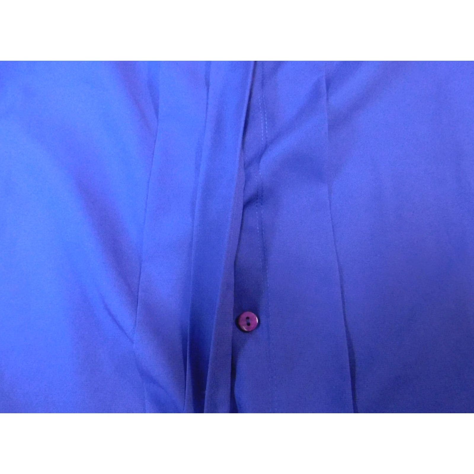 Worthington Worthington Womens Button-Up Shirt 16 Blue Essentials Casual Short Sleeve Cap Sleeve 100% Cotton Button-Up Womens Regular Size 16 Blue Size XXL / US 16-18 / IT 52-54 - 6 Thumbnail
