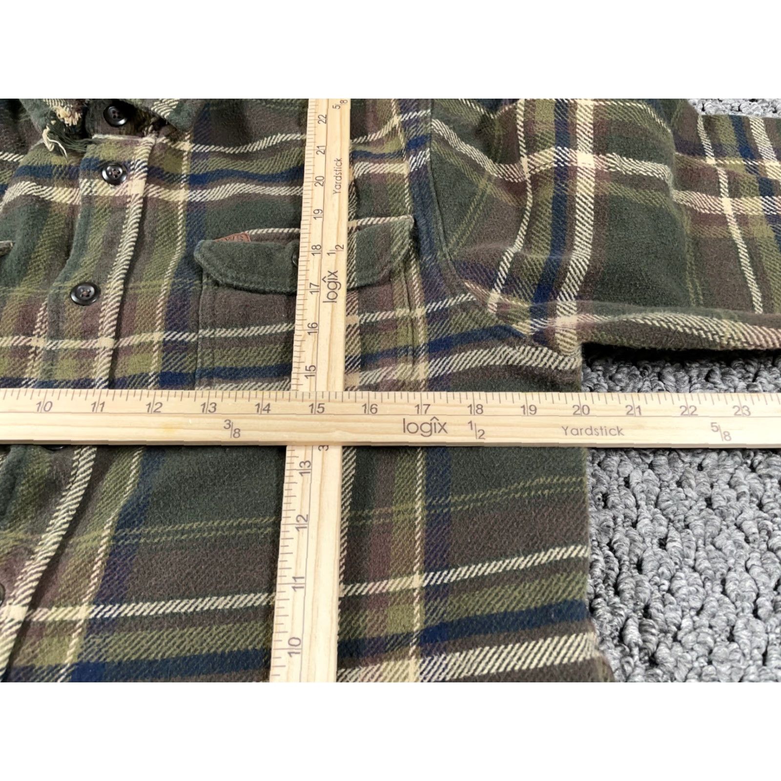 Orvis Orvis Flannel Shirt Jacket Men's Medium Olive Green Plaid Shacket Distressed, Heavyweight, Pockets, Button-Up, 90s Grunge Retro Casual Workwear Size US M / EU 48-50 / 2 - 6 Thumbnail