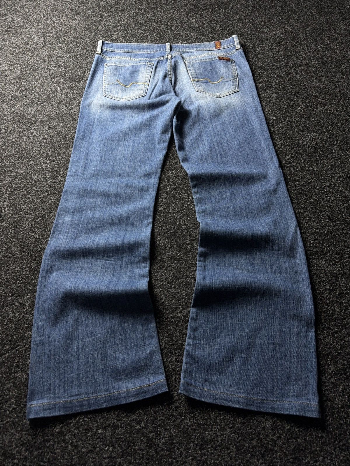 7 For All Mankind 7 For All Mankind Bootcut Wide Leg Vintage Blue Denim Jeans Size 30" / US 8 / IT 44 - 10 Thumbnail