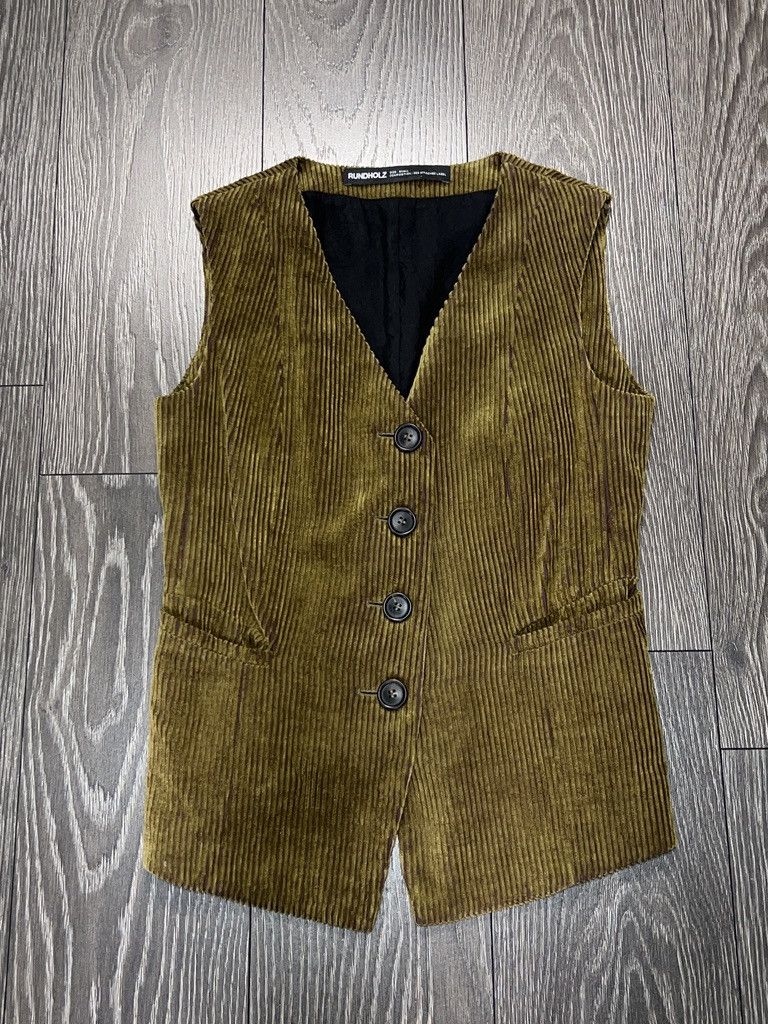 Rundholz Womens Corduroy Vest Gilet Waistcoat Button Closure Size S Size S / US 4 / IT 40 - 1 Thumbnail