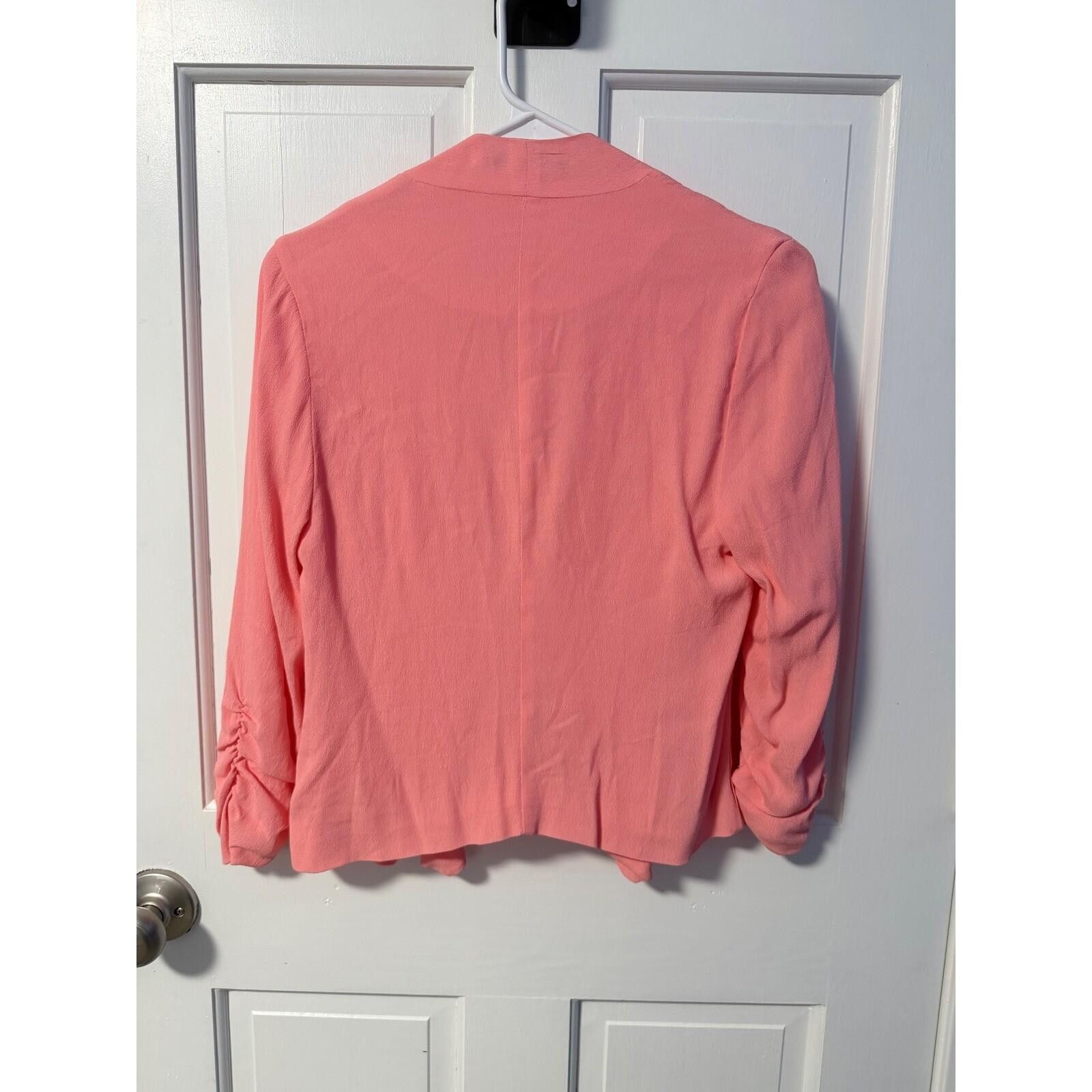 Other Maurices Blazer Womens Small Coral Ruched 3/4 Sleeve Open Size S / US 4 / IT 40 - 5 Thumbnail
