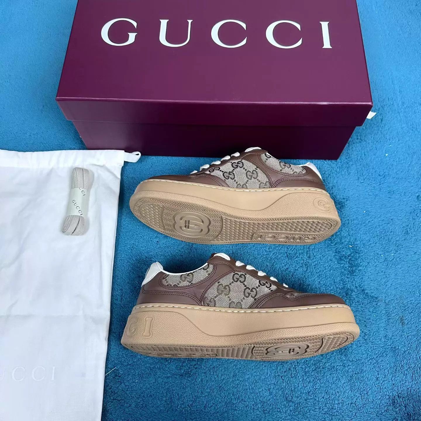 Gucci Gucci Brown Cookie Sneaker EU 36.5 Almost New Accessories Size US 6 / IT 36 - 3 Thumbnail