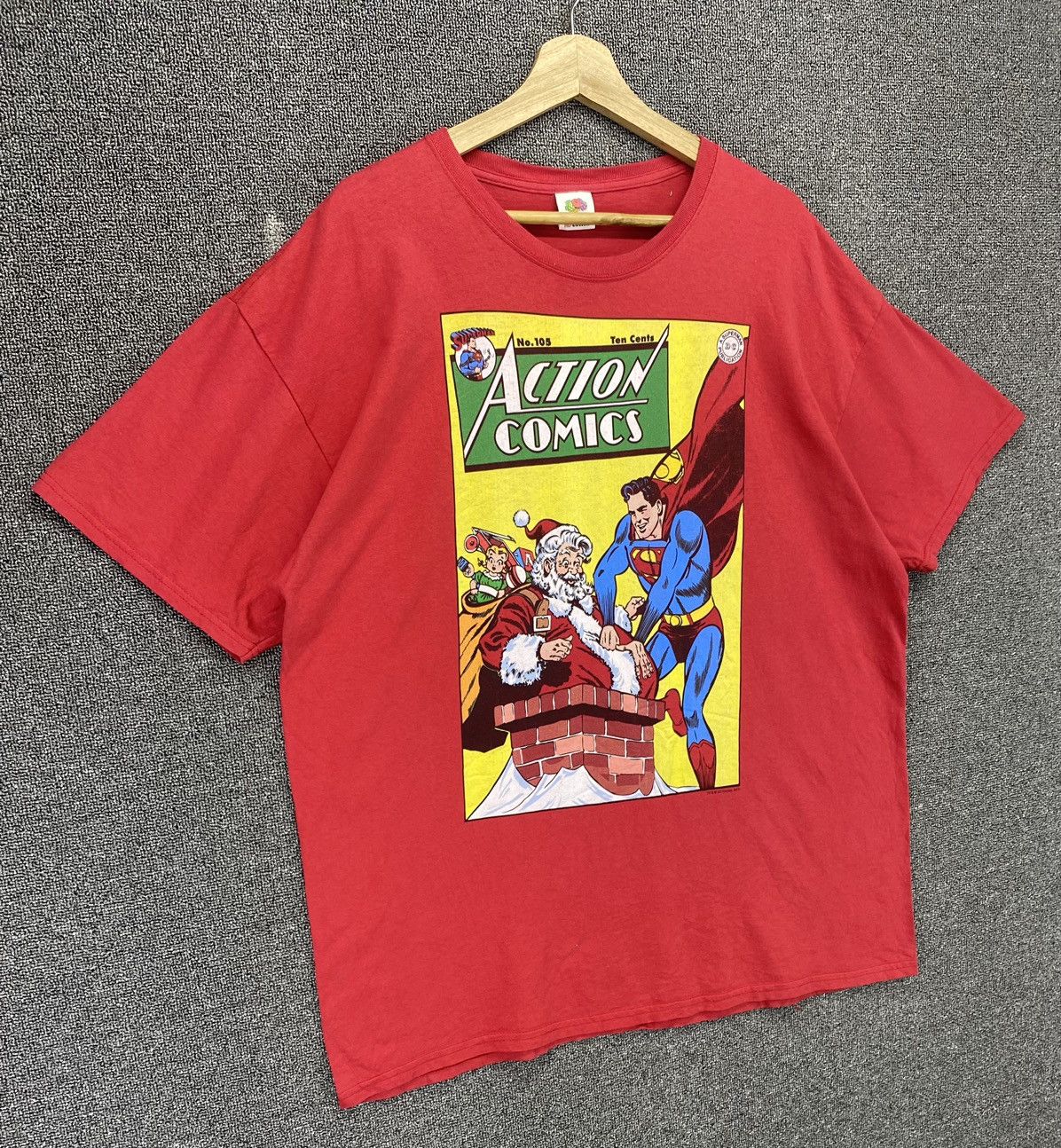 DC Comics × Vintage Vintage Superman Christmas Action Comics Tee T Shirts Size US XL / EU 56 / 4 - 2 Thumbnail
