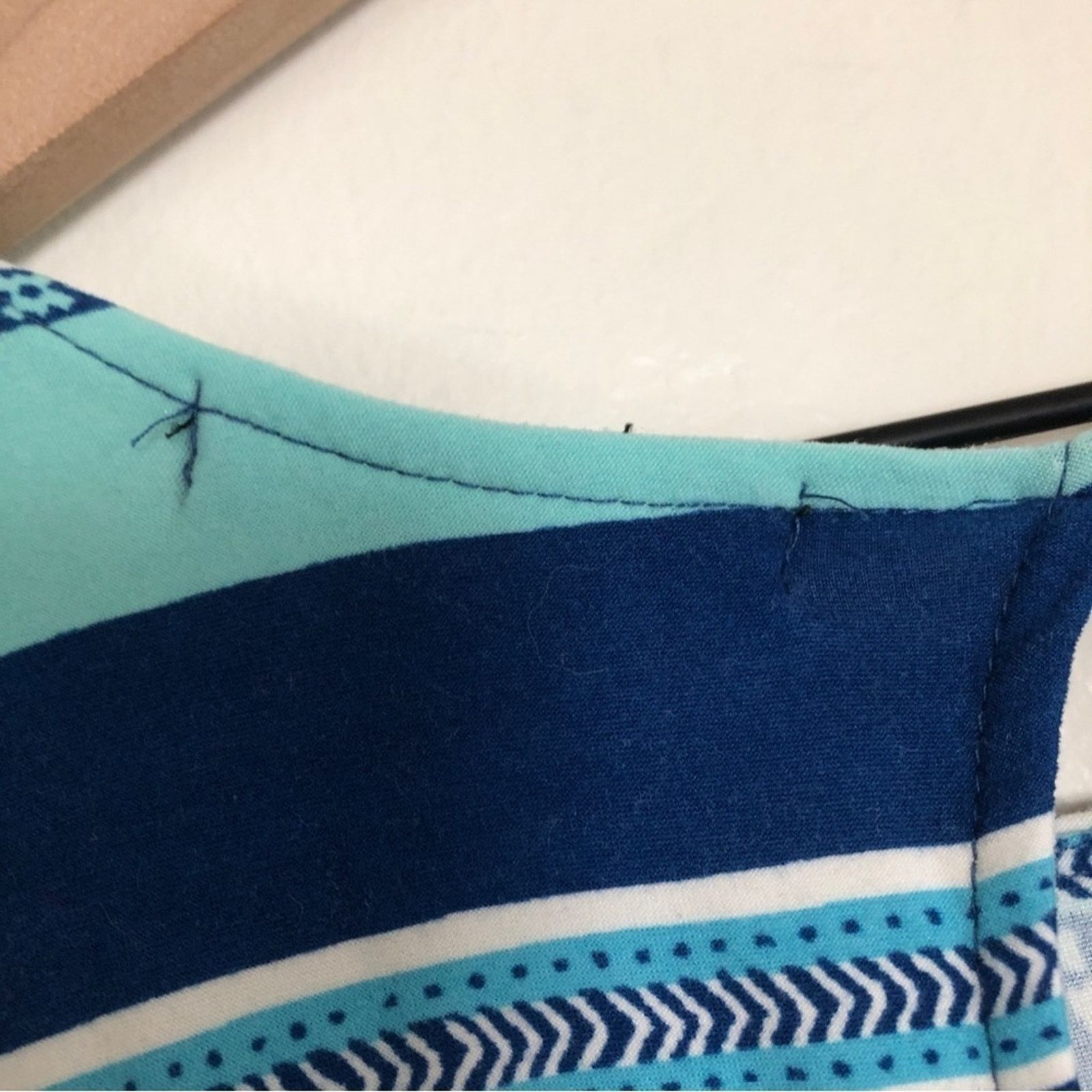 Other Planet Gold Blue Multicolor Geometric Stripes Tank Top Dress Size M / US 6-8 / IT 42-44 - 6 Thumbnail