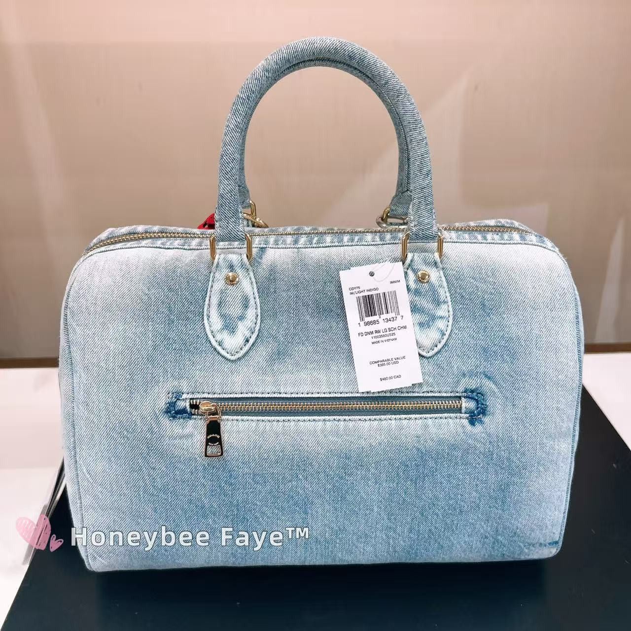 Coach Rowan Large Satchel Bag In Loved Denim With Charms CDY75 Size ONE SIZE - 2 Thumbnail