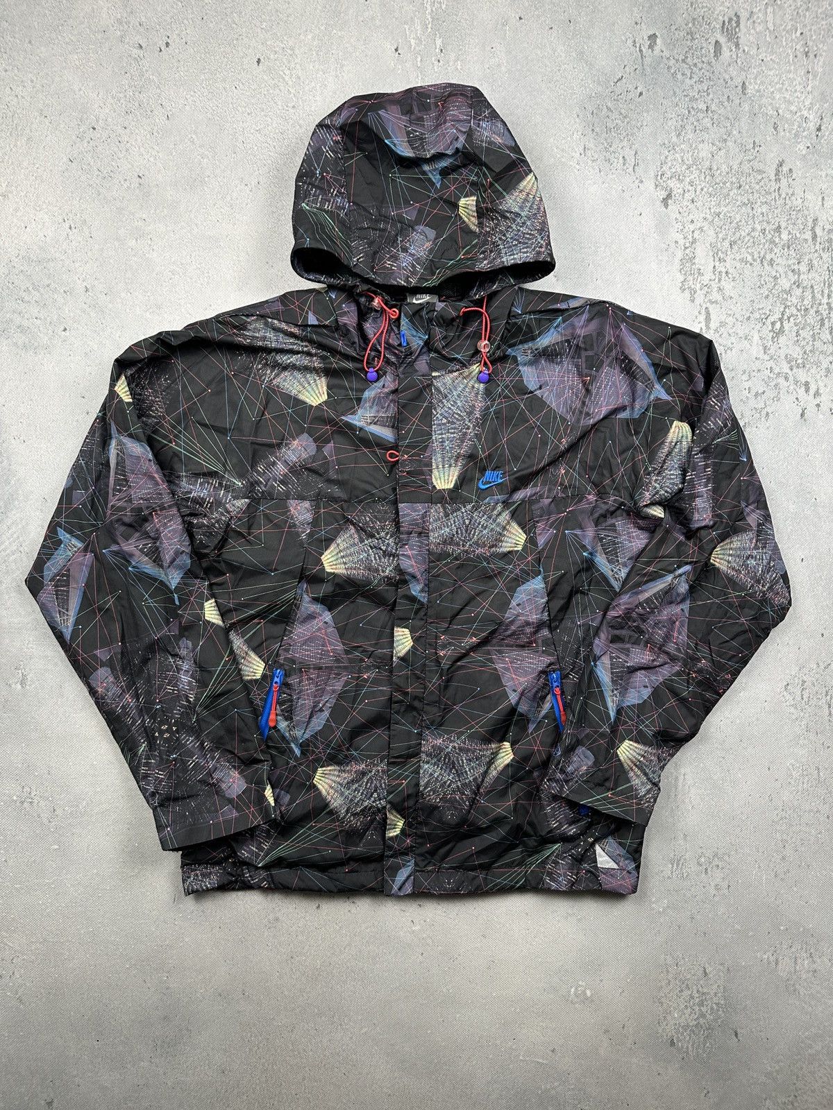 Nike Vintage Nike TN Windbreaker Jacket Abstract Graphic Rare 90s Size US M / EU 48-50 / 2 - 1 Thumbnail