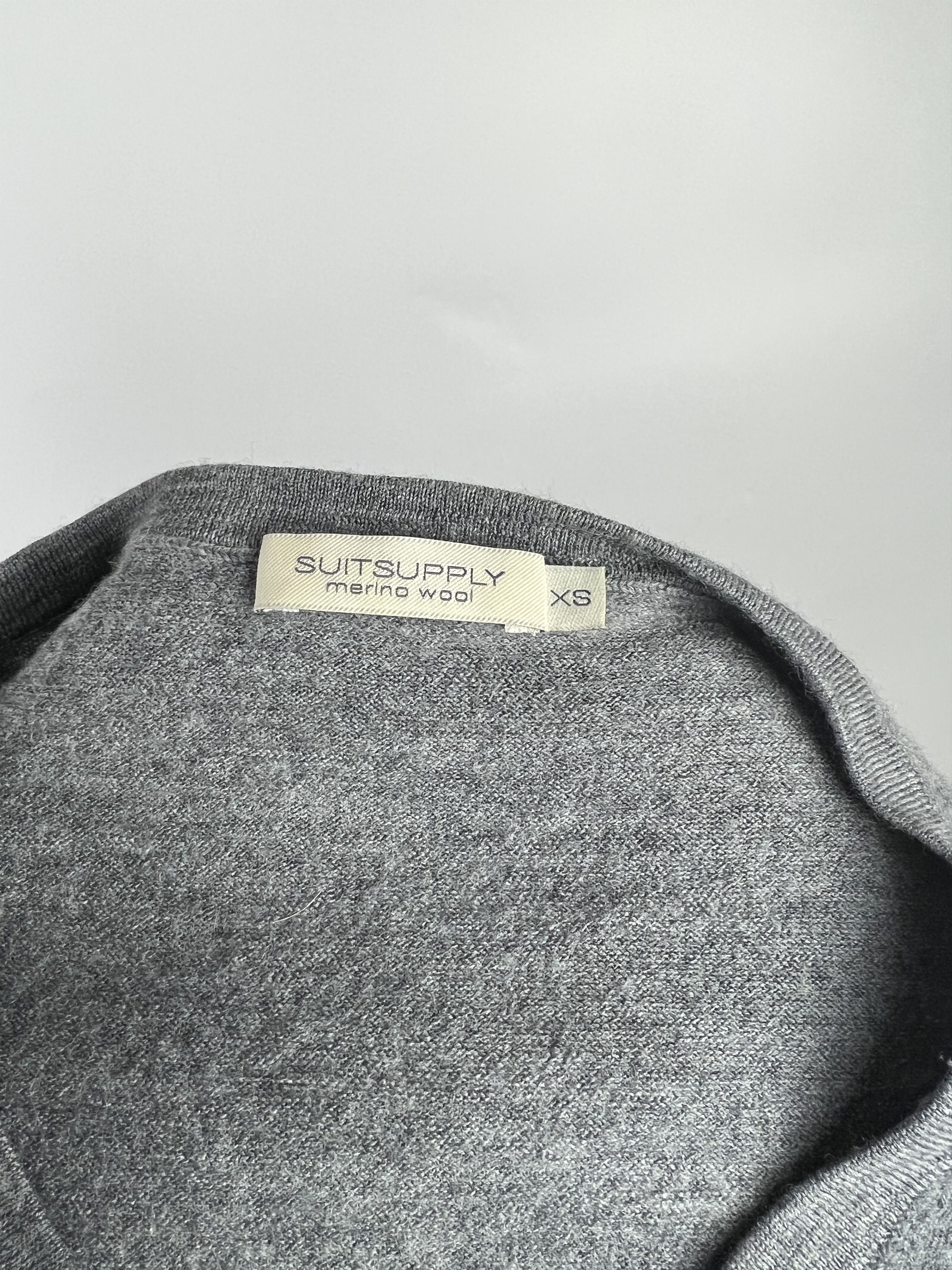 Other Suitsupply Women's Gray Merino Wool V-Neck Sweater Size XS / US 0-2 / IT 36-38 - 9 Thumbnail