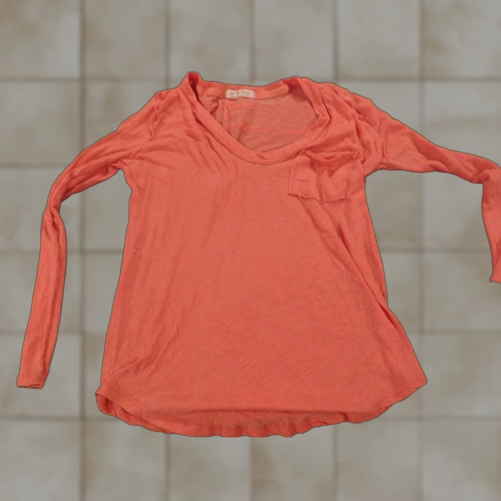 Vintage VINTAGE We the Free Womens Blouse XS Pink Stretch Top Long Sleeve V-Neck Casual Sleeve Cotton Polyester Regular Basic Womens Size XS / US 0-2 / IT 36-38 - 1 Thumbnail