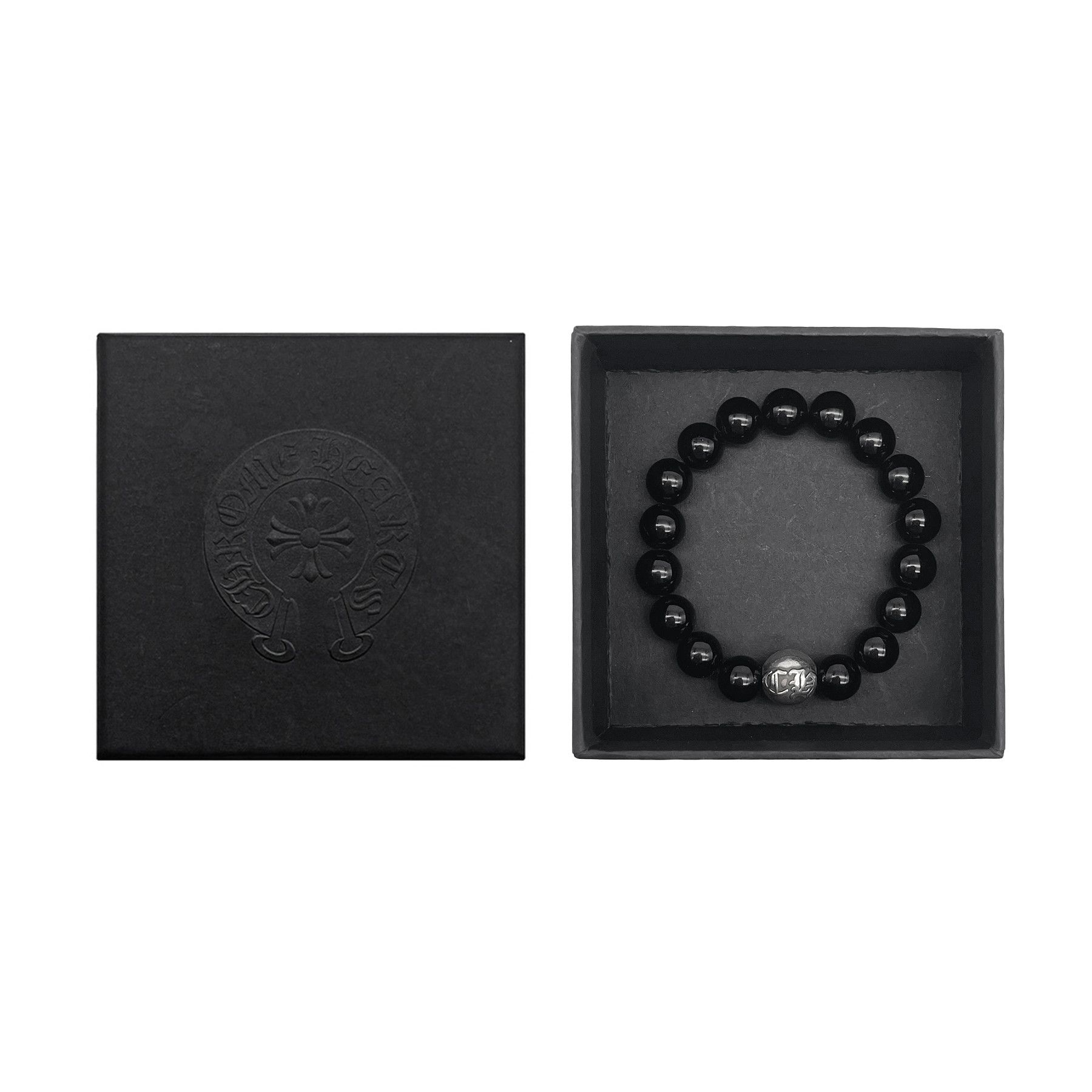 Chrome Hearts Chrome Hearts 10mm Black Single Silver Bead Cross Bracelet Size ONE SIZE - 4 Thumbnail