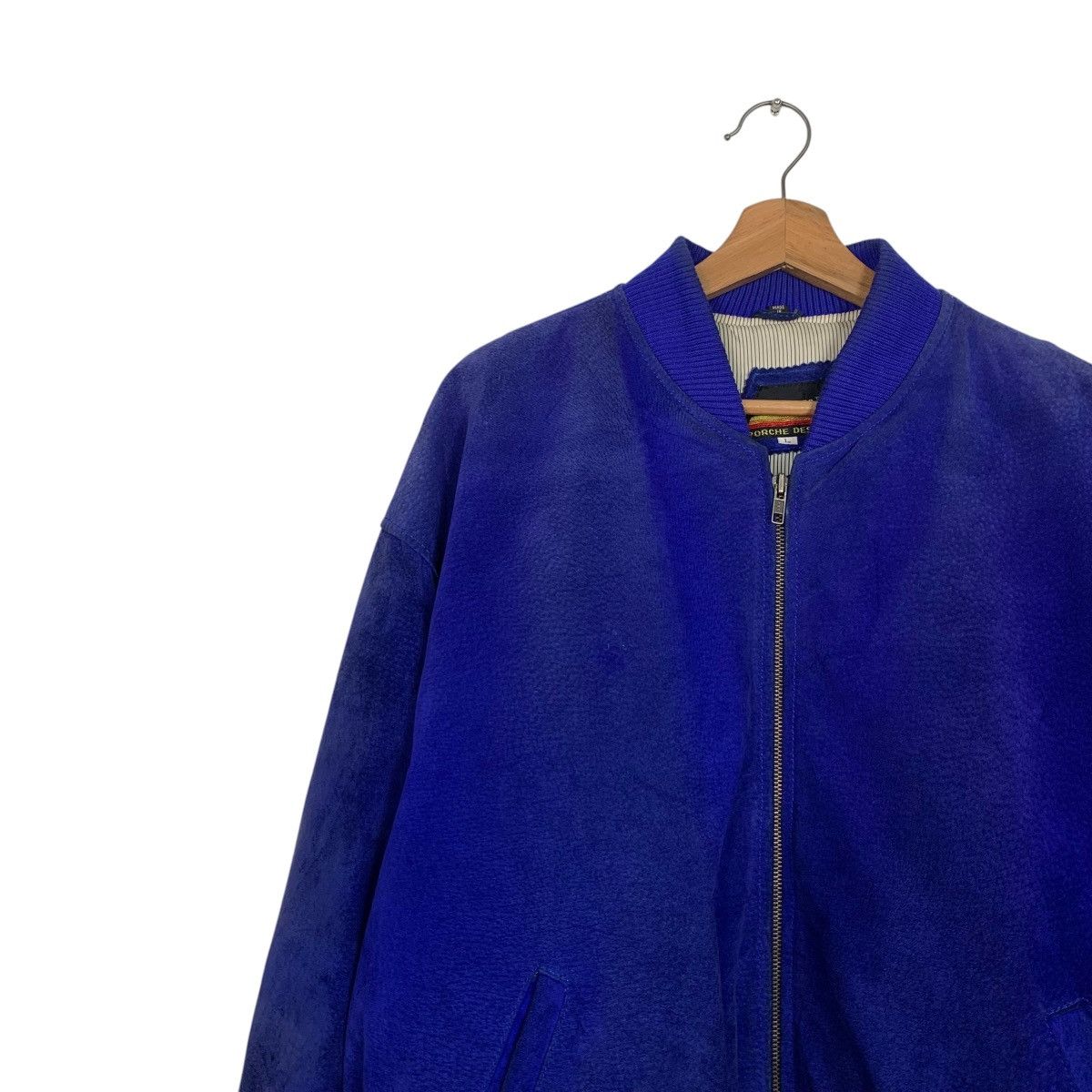 Vintage PORCHE DESIGN Big Logo Blue Bomber Jacket #2516-C114 Size US L / EU 52-54 / 3 - 5 Thumbnail