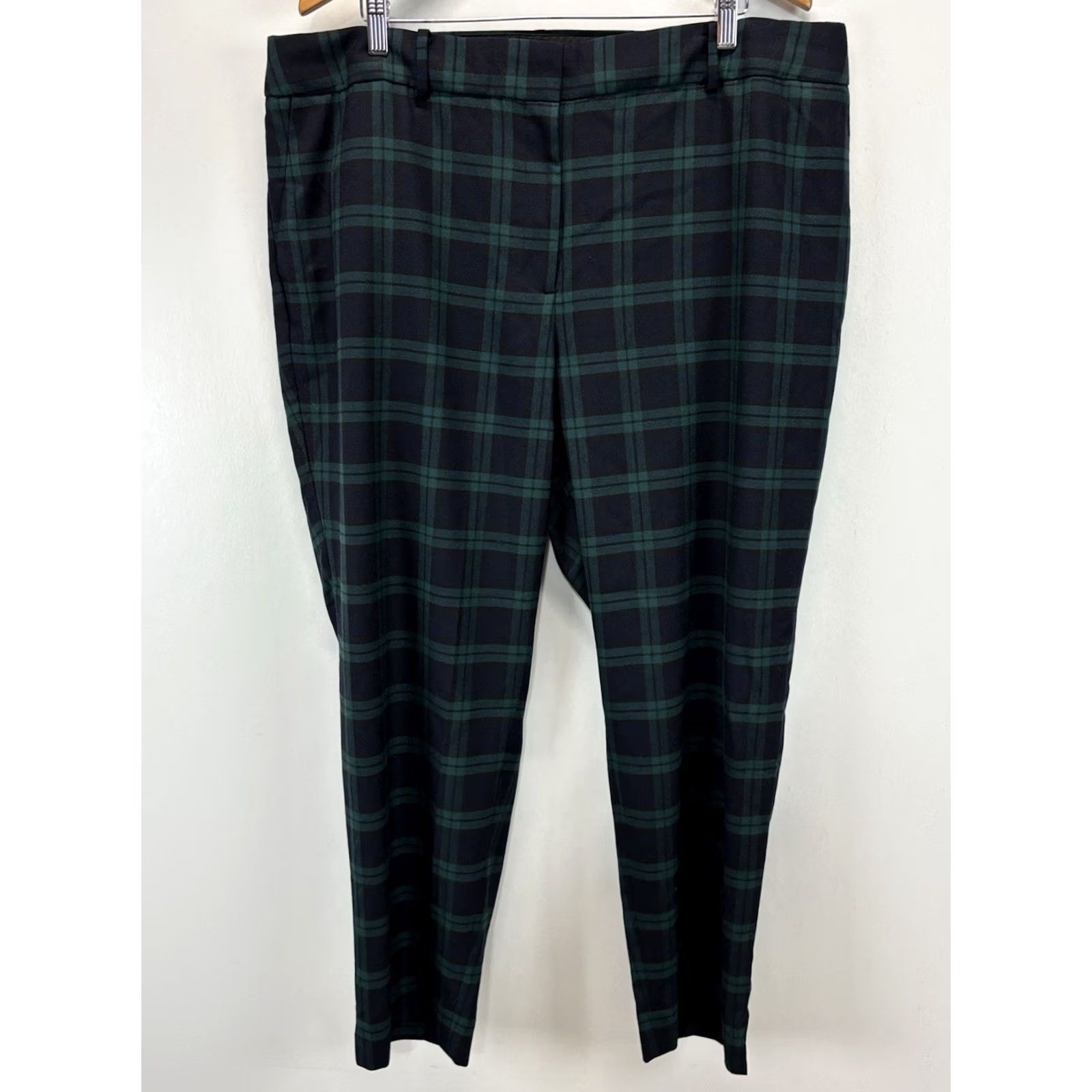Talbots Talbots High Waist Hampshire Ankle Pants Women’s 22W Plus Wool Plaid Navy Size 40" / US 18 - 2 Thumbnail