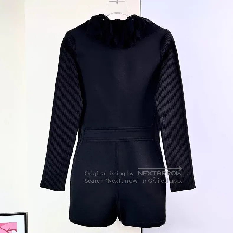 Hermes Hermes Lace Trimmed V-Neck Knit Jumpsuit Size 24" / US 00 / IT 34 - 3 Thumbnail