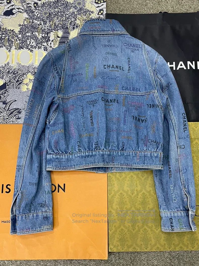 Chanel Chanel Blue letter logo graffiti denim jacket Size XS / US 0-2 / IT 36-38 - 3 Thumbnail