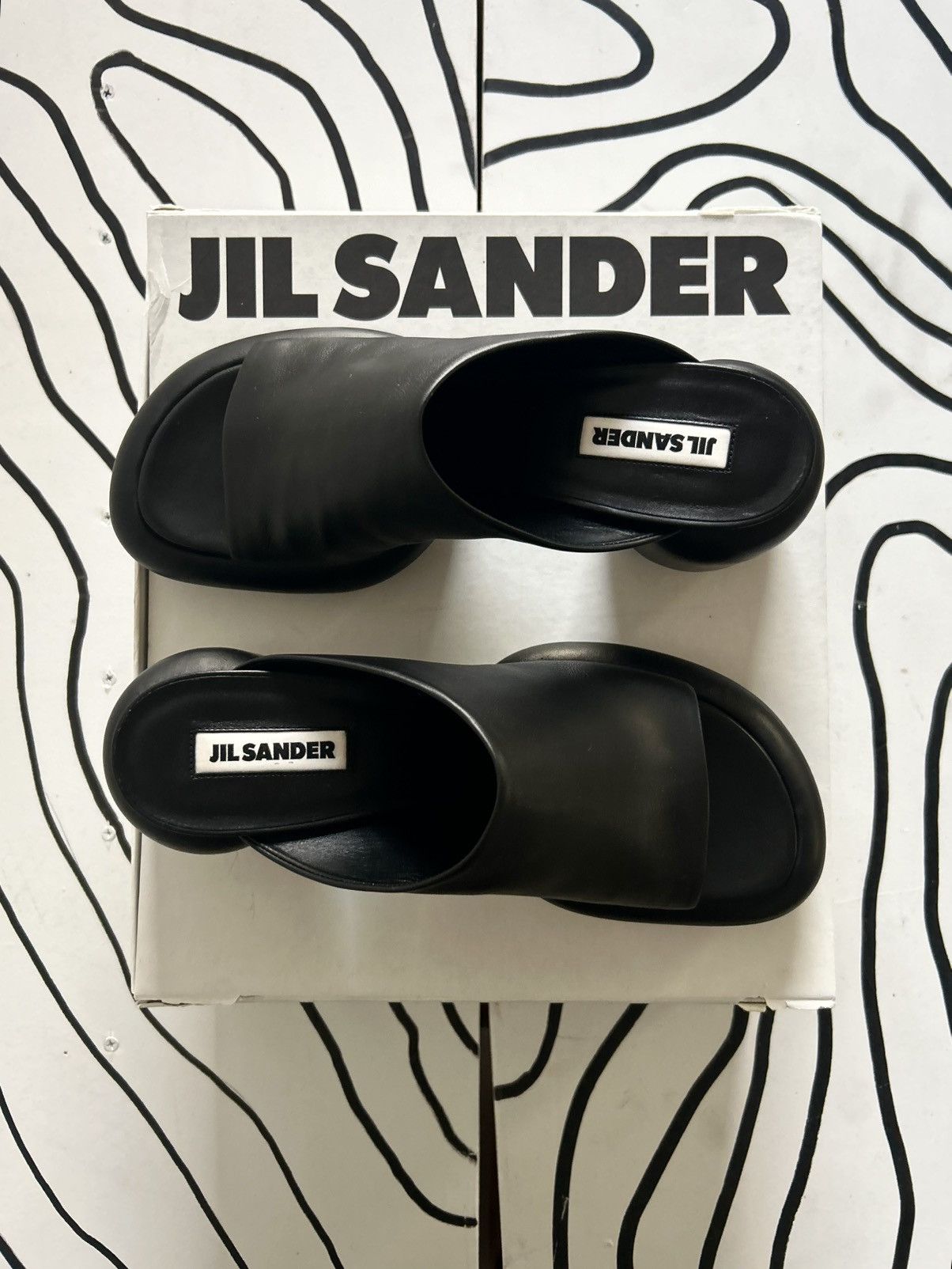 Jil Sander Jil Sander Chunky Black Leather Mules Size US 11 / IT 41 - 2 Thumbnail