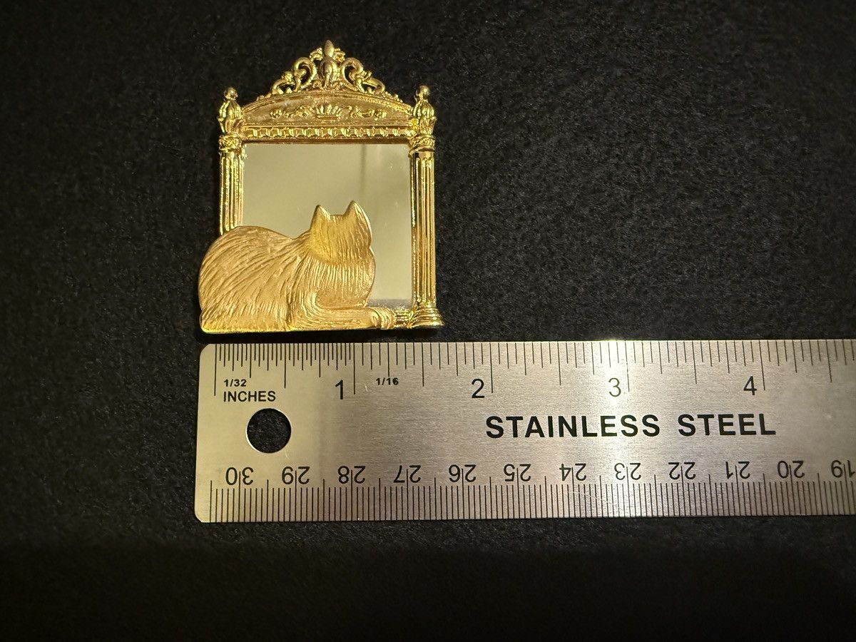 Vintage Vintage Cat Pins Mirror & InsertAPic Gold Silver Tone Brooch Size ONE SIZE - 3 Thumbnail