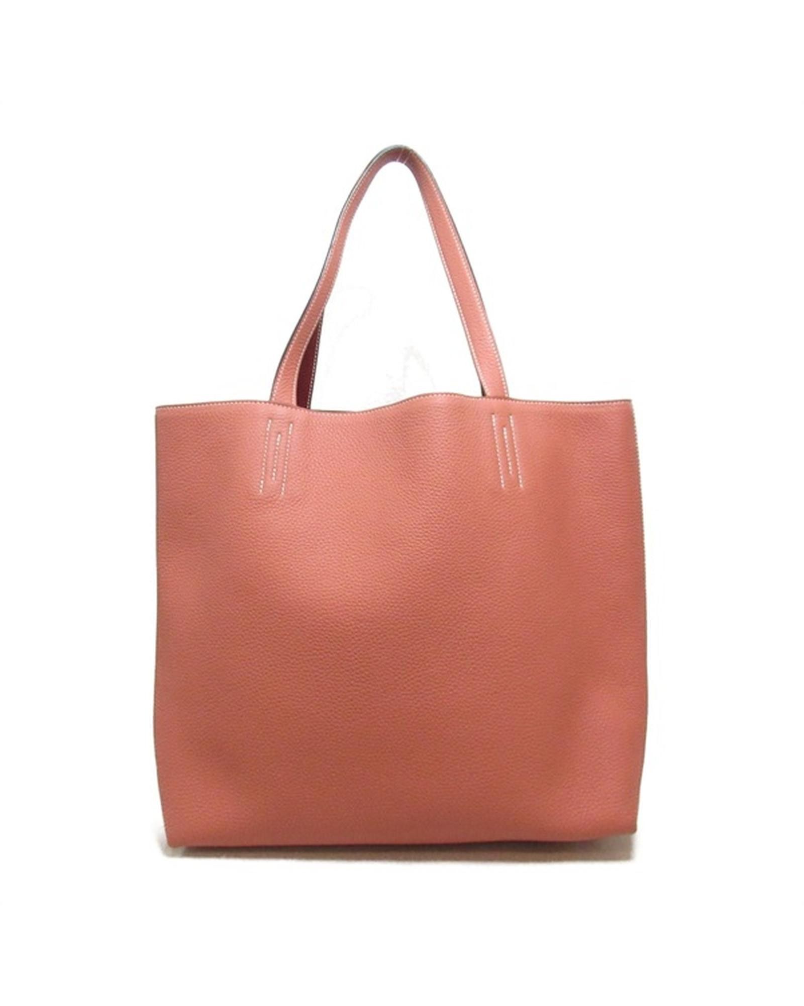 image of Hermes Double Sens 36 Bag In Pink Clemence Leather, Women's
