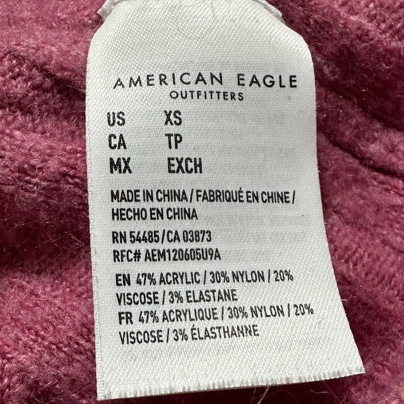 American Eagle Outfitters American Eagle XS Cropped Crewneck Sweater Pink Knit Size XS / US 0-2 / IT 36-38 - 4 Thumbnail