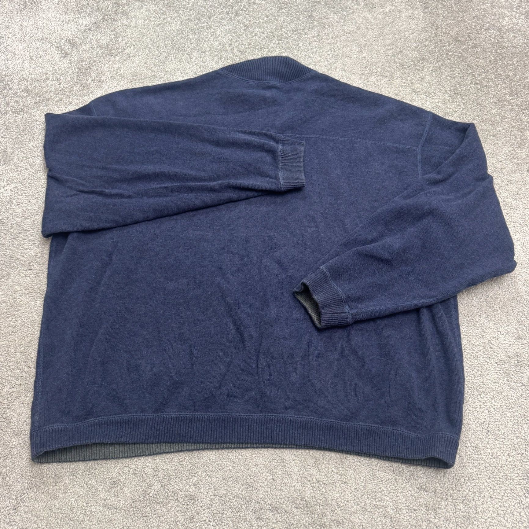 Tommy Bahama Tommy Bahama 1/4 Zip Pullover Sweater Men 2XL Navy Blue Knit Logo Outdoor Casual Size US XXL / EU 58 / 5 - 2 Thumbnail