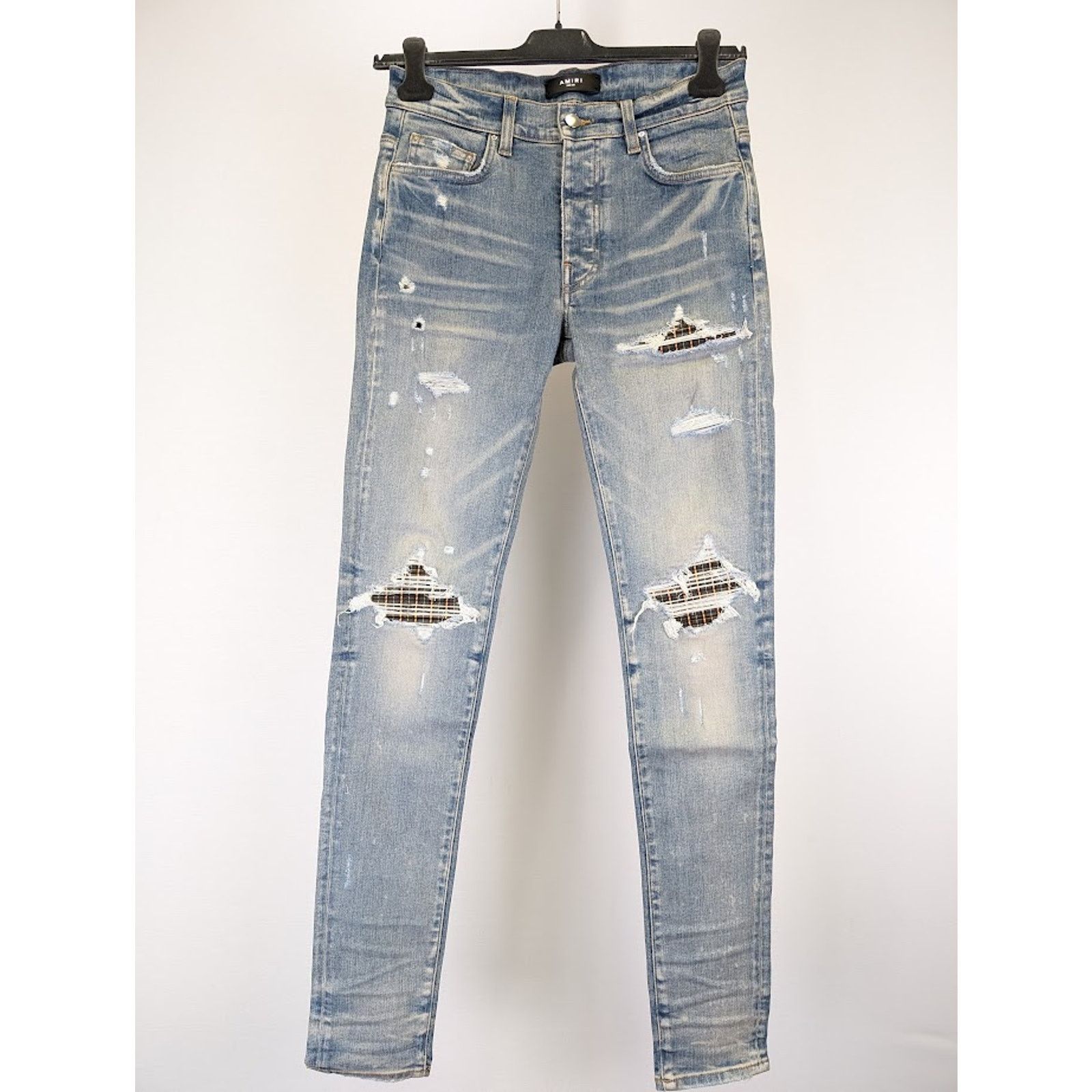 Amiri o1rshd1 MX1 Neon Plaid in Clay Indigo Size US 31 - 3 Thumbnail