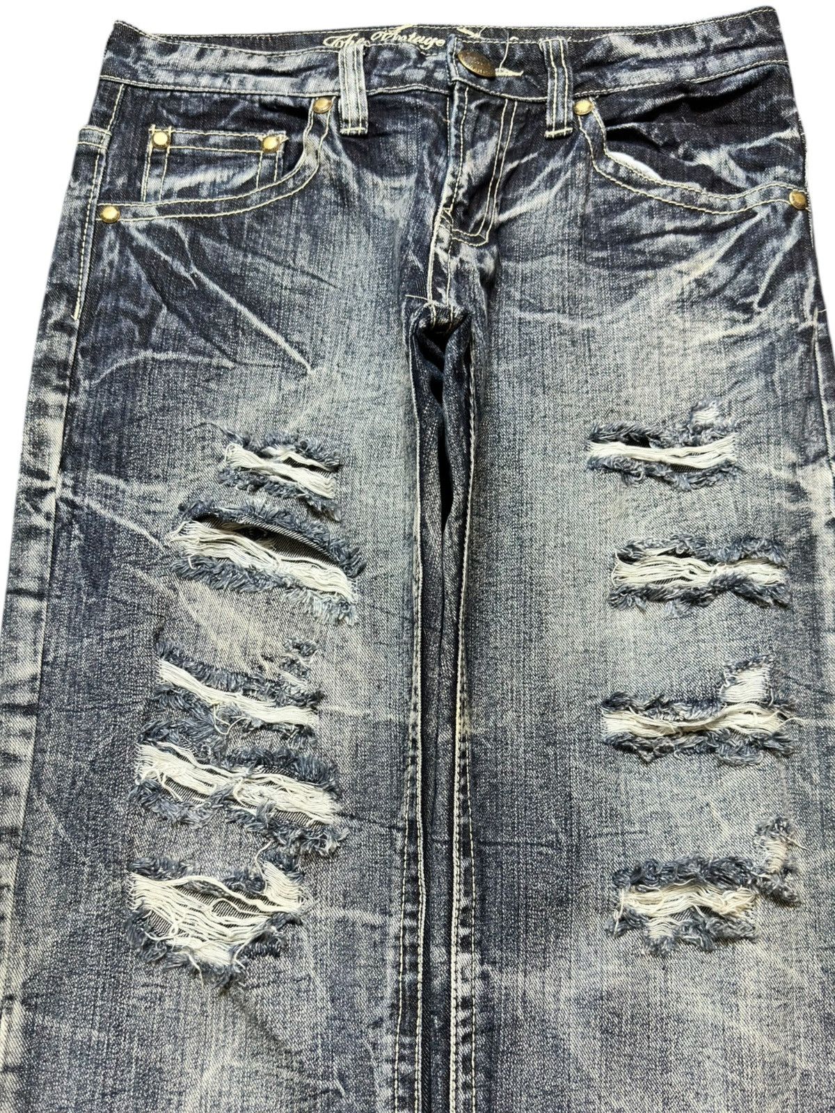 Hysteric Glamour Vintage Japanese Brand Honeycomb Ripped Distressed Denim Size US 31 - 2 Thumbnail