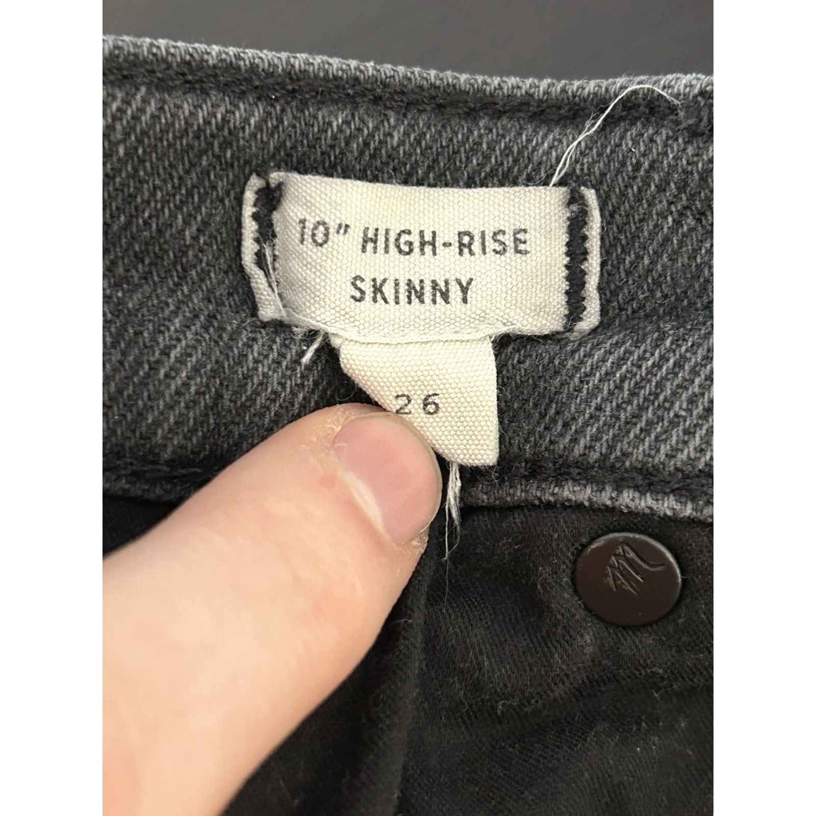 Madewell Womens Madewell Jeans Denim Gray 10” High Rise Skinny 26 Button Closure 5-Pocket Regular Size jeans Womens (Gray) Size 26" / US 2 / IT 38 - 6 Thumbnail