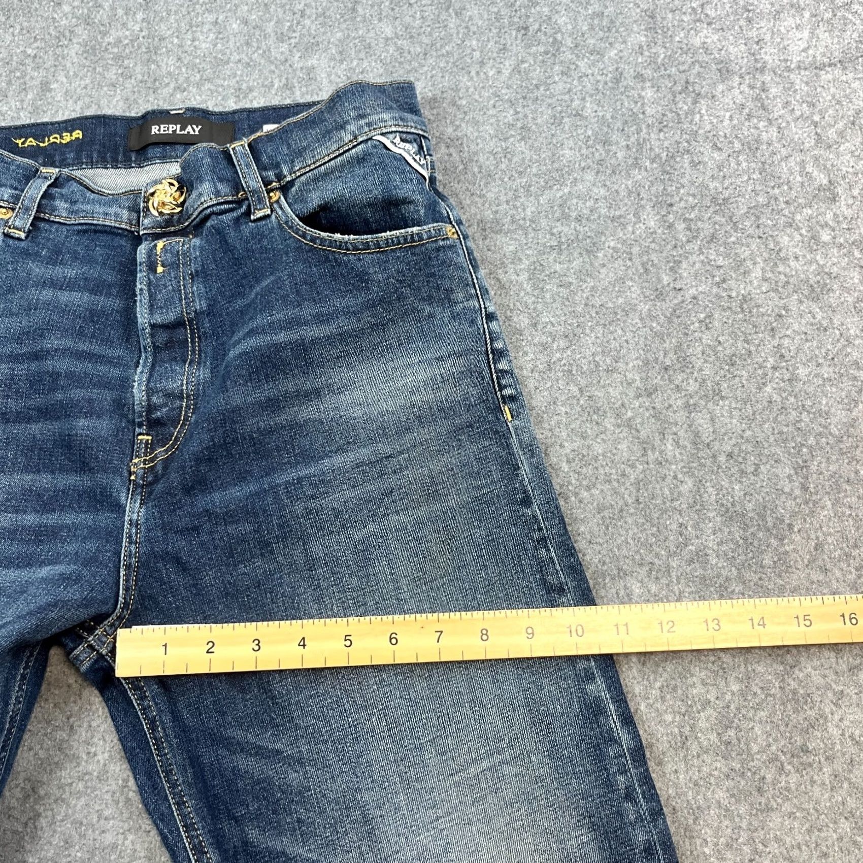 Replay Replay Jaylie Womens Mom Jeans High Waist Straight 27 30 UK 8 Mid Wash Blue 90s Jeans Womens Mens Girls? Size 30" / US 8 / IT 44 - 6 Thumbnail